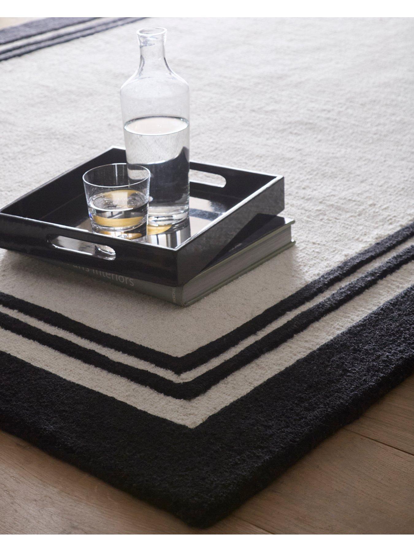Image 3 of 3 of The Very Collection Piper 100% Wool Rug - Black/White