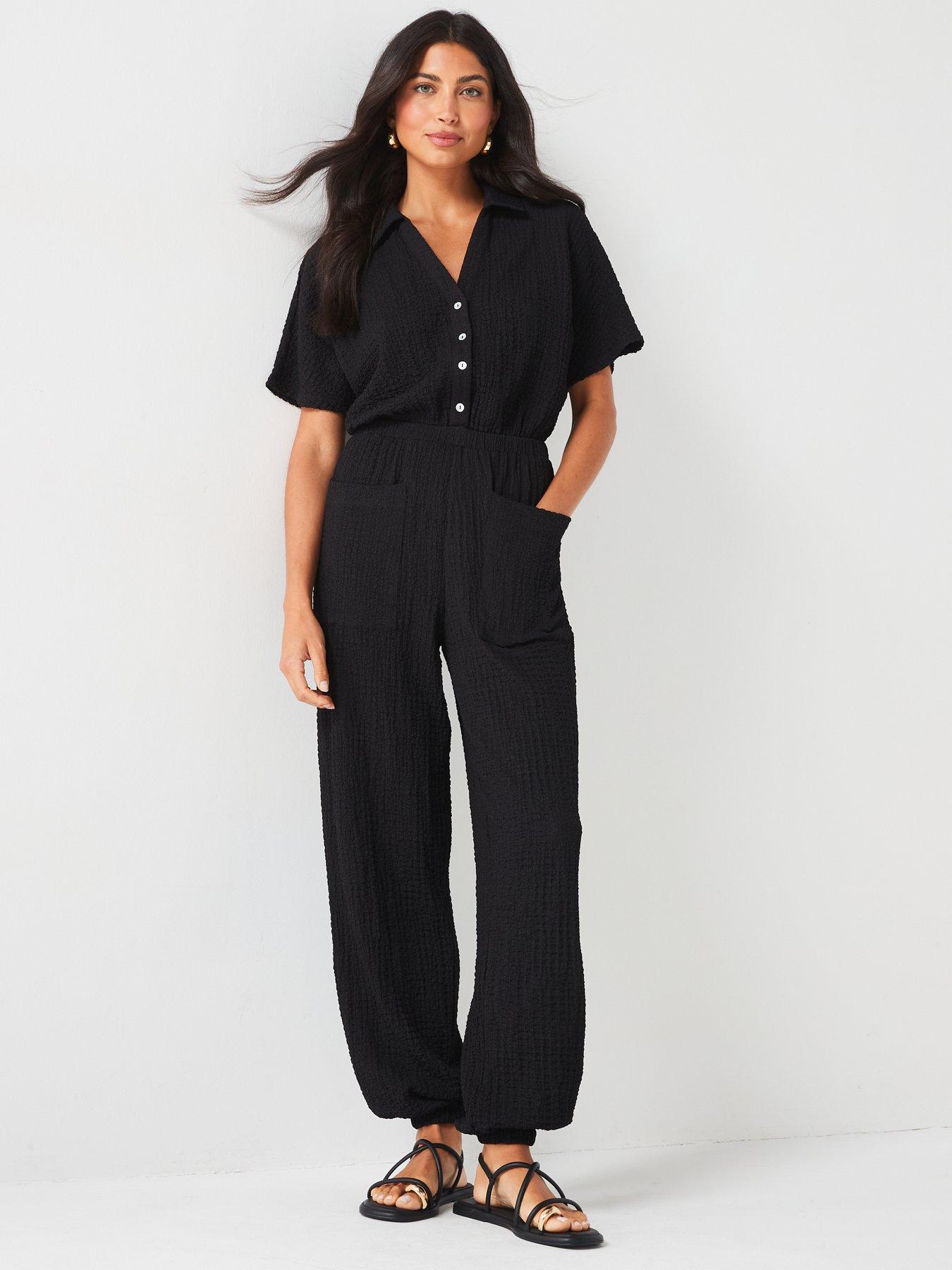 v-by-very-pocket-crinkle-jumpsuit-blackdetail