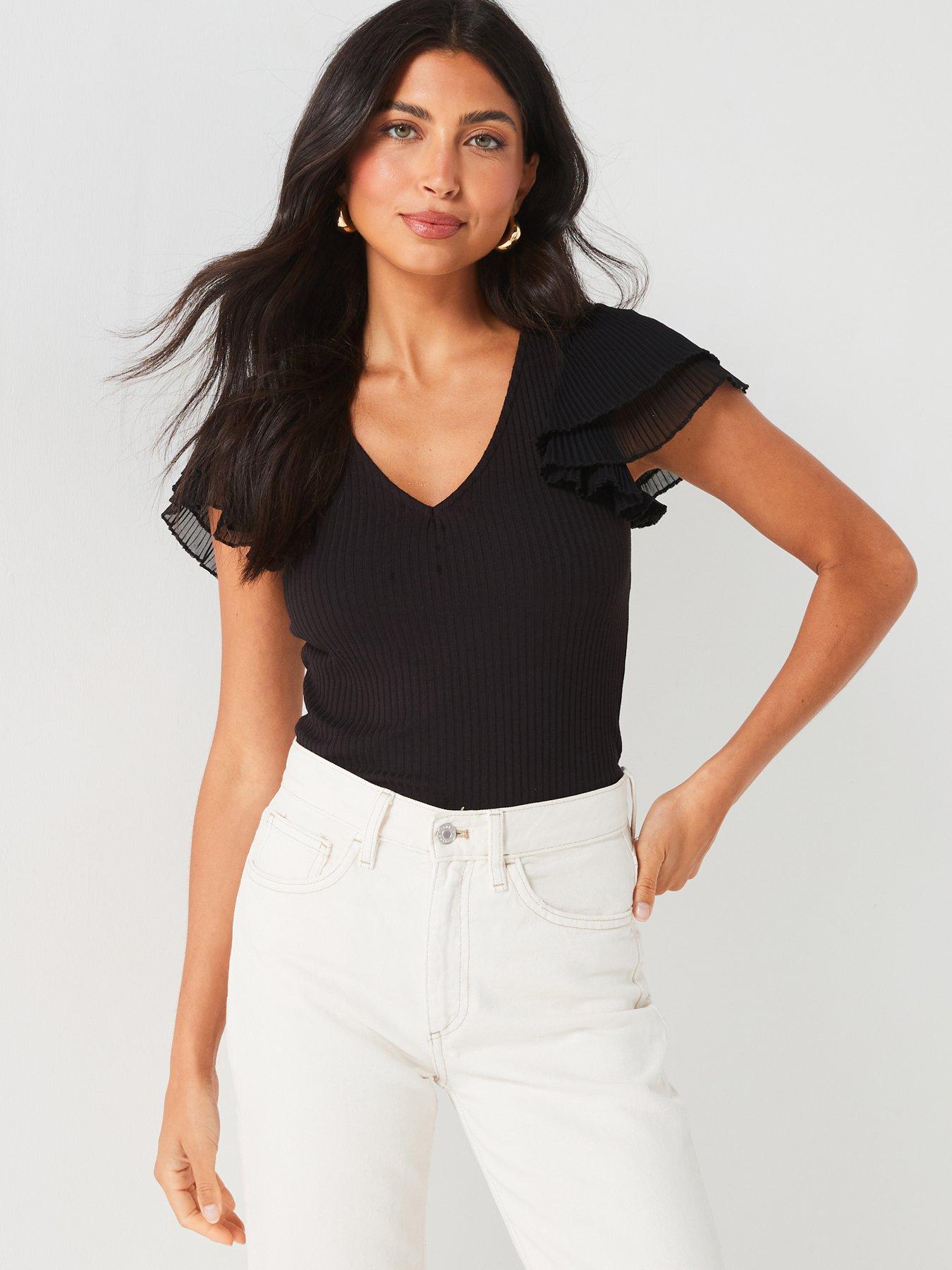 v-by-very-ribbed-frill-top-black