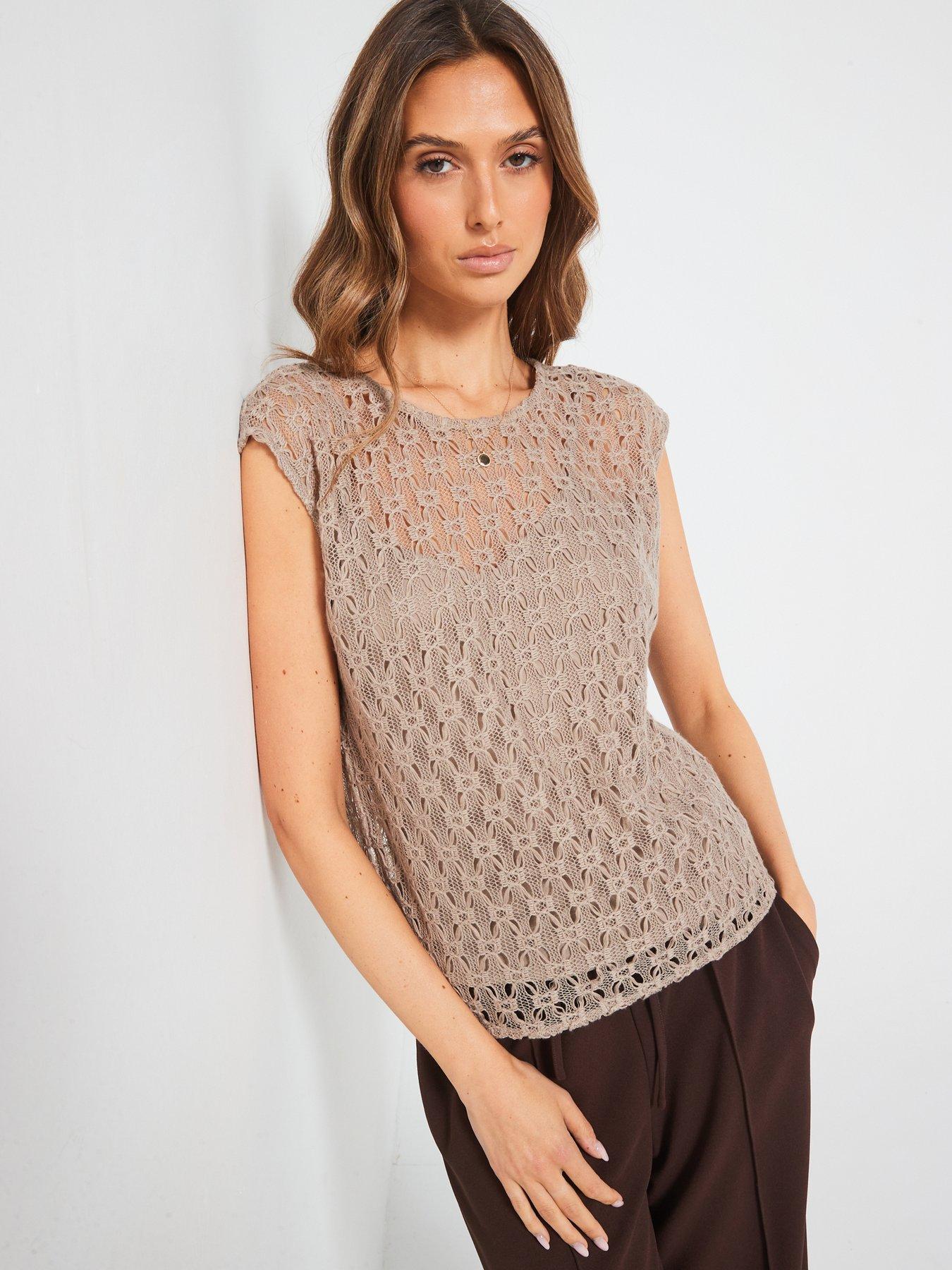 v-by-very-grown-on-sleeve-lace-top-nudedetail