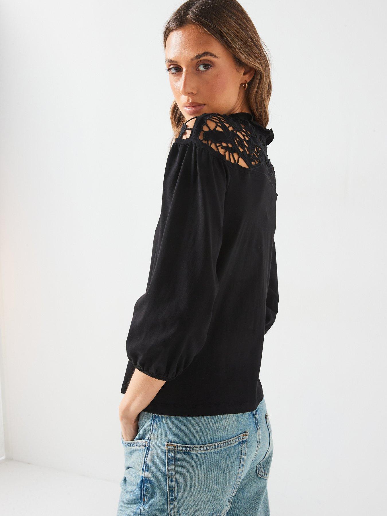 v-by-very-crochet-insert-long-sleeve-top-blackstillFront