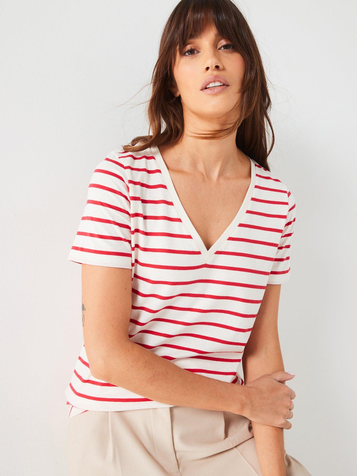 everyday-the-essential-v-neck-stripe-t-shirt-redwhite