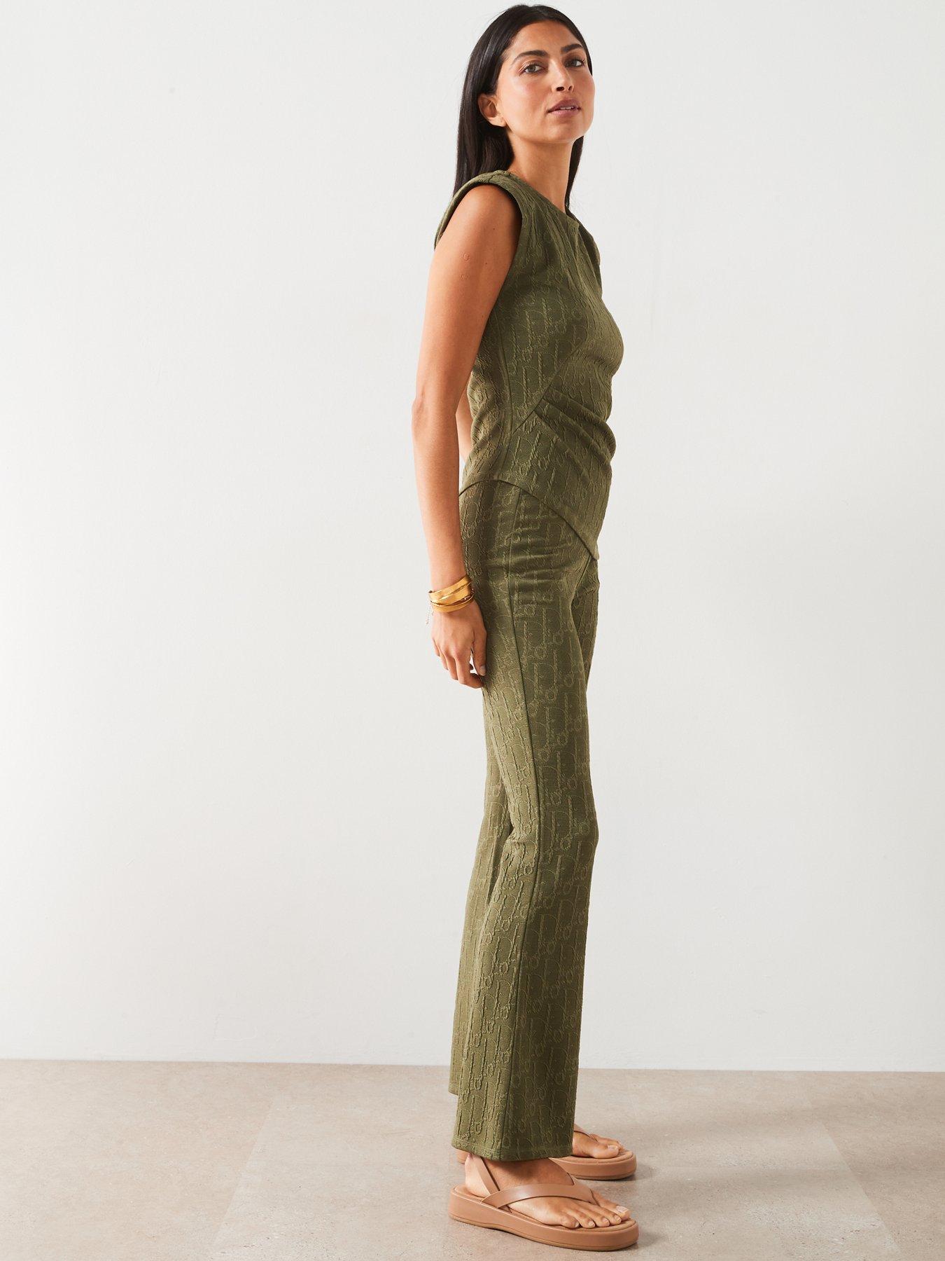 v-by-very-gathered-waist-co-ord-top-greendetail