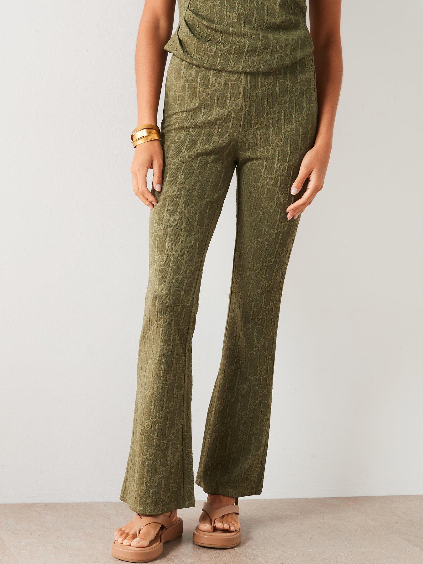 v-by-very-flare-textured-trouser-green