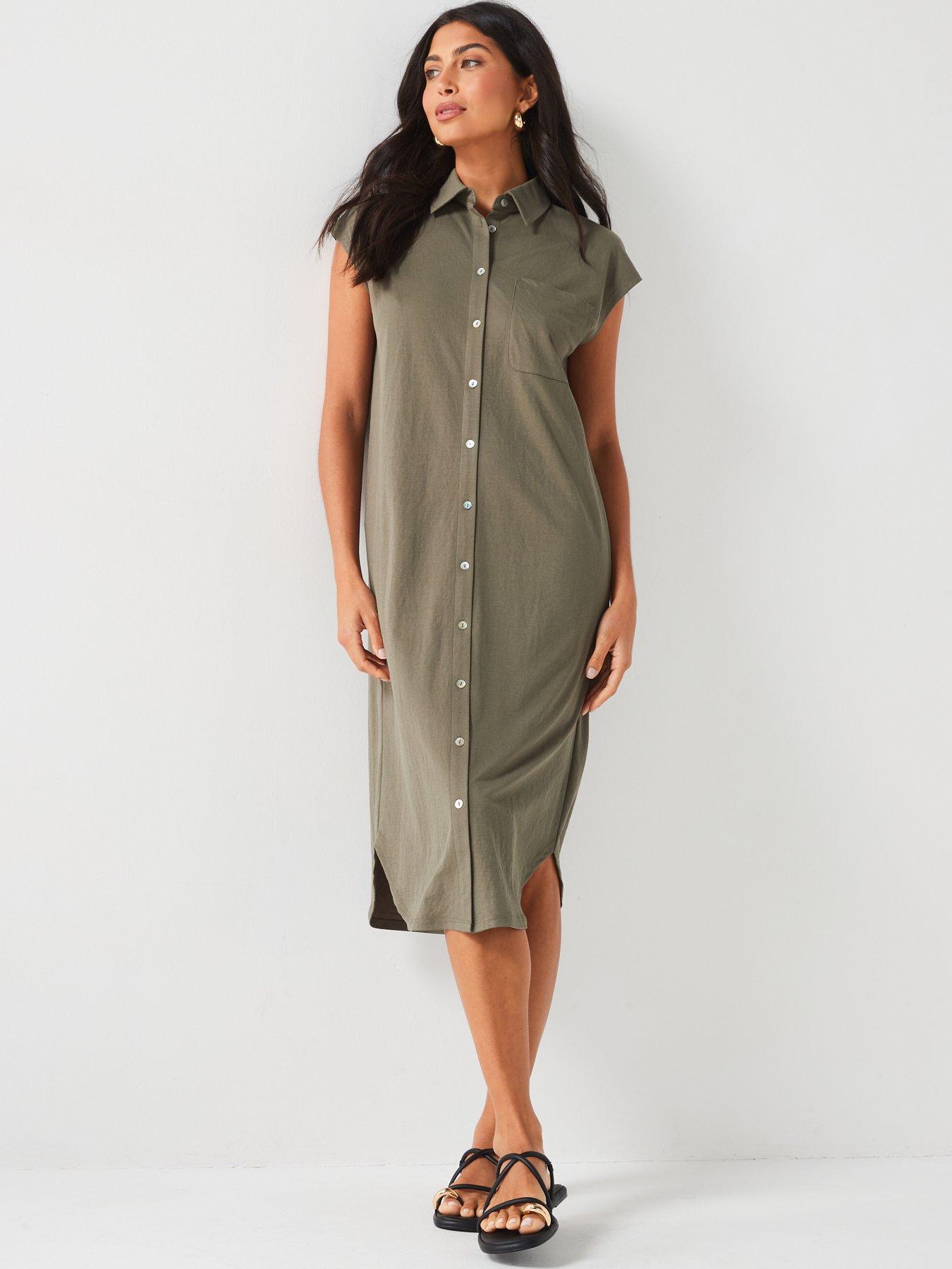 v-by-very-grown-on-sleeve-dress-greenback