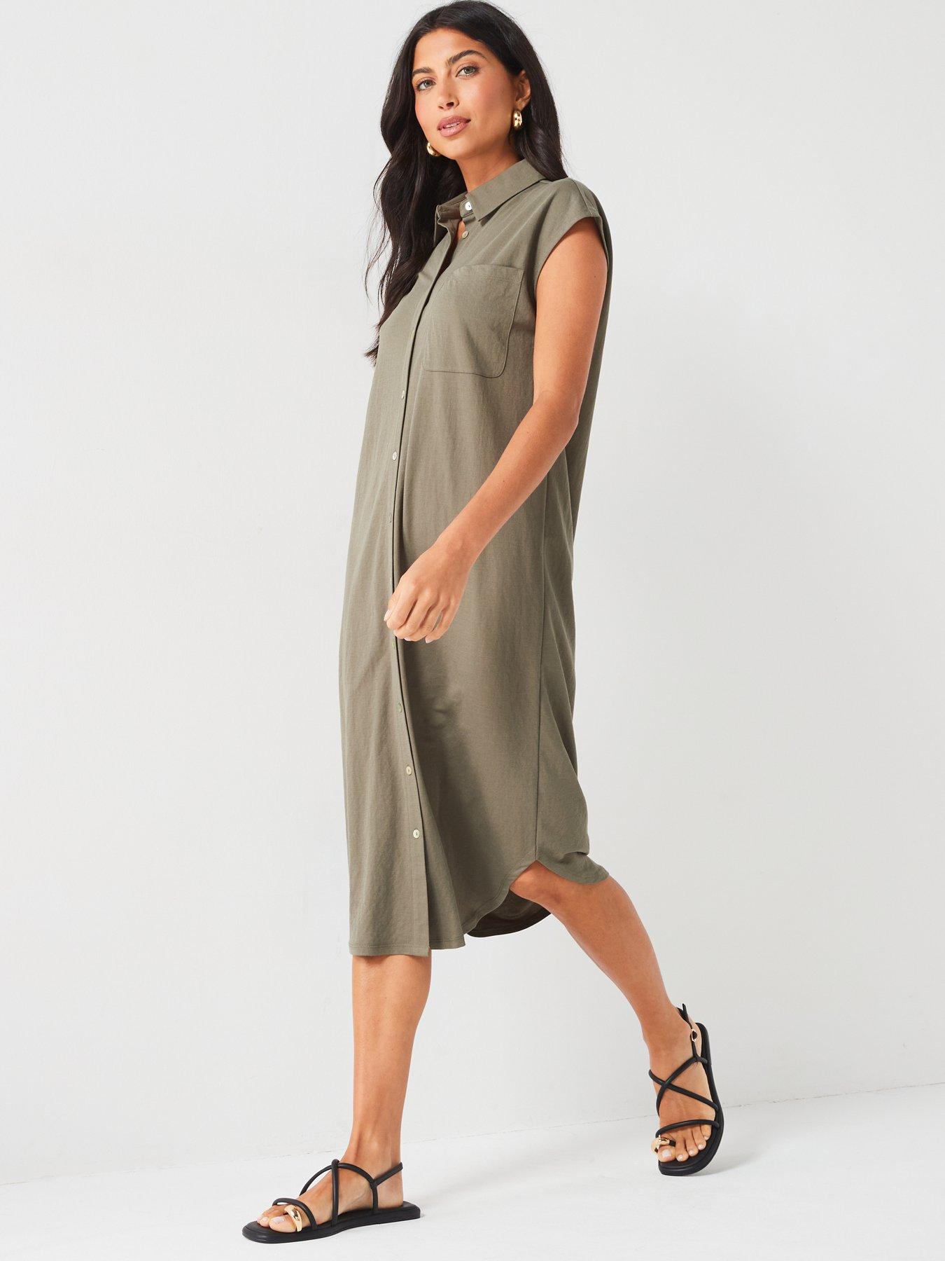 v-by-very-grown-on-sleeve-dress-greenoutfit