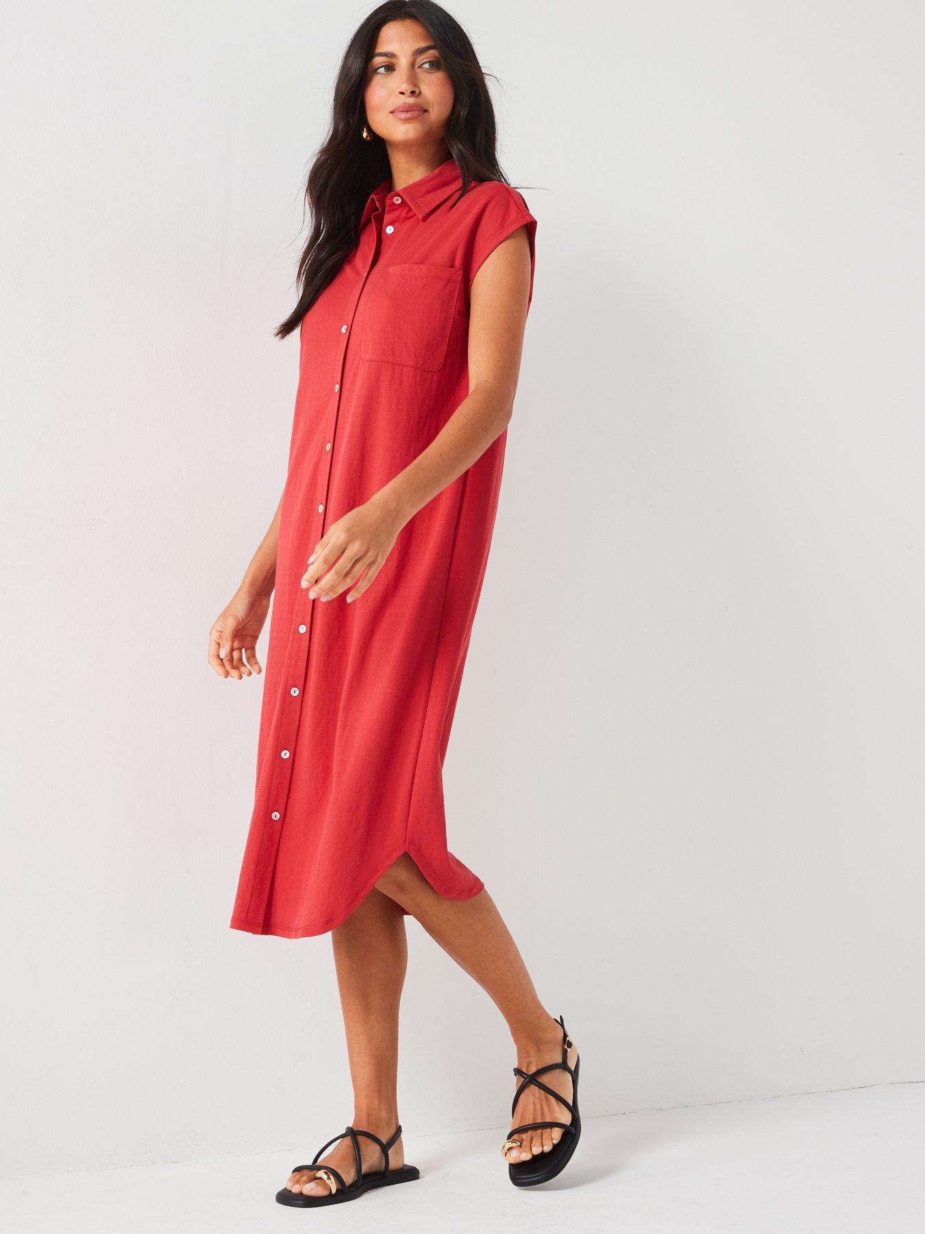 v-by-very-grown-on-sleeve-dress-redback