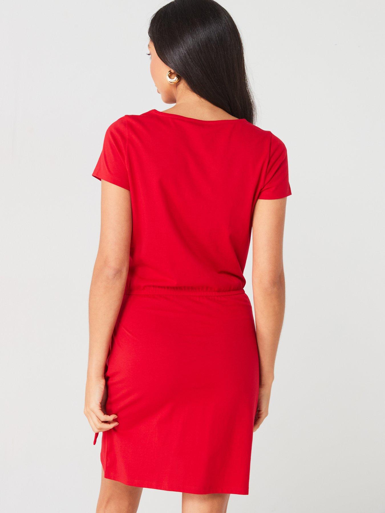 everyday-tie-waist-mini-dress-redstillFront