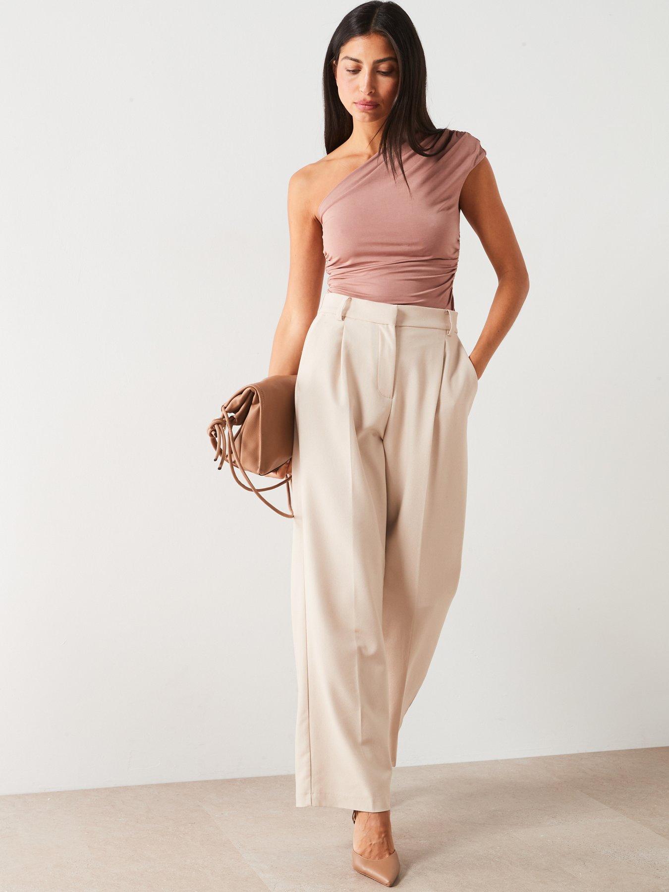 v-by-very-one-shoulder-drape-top-browndetail