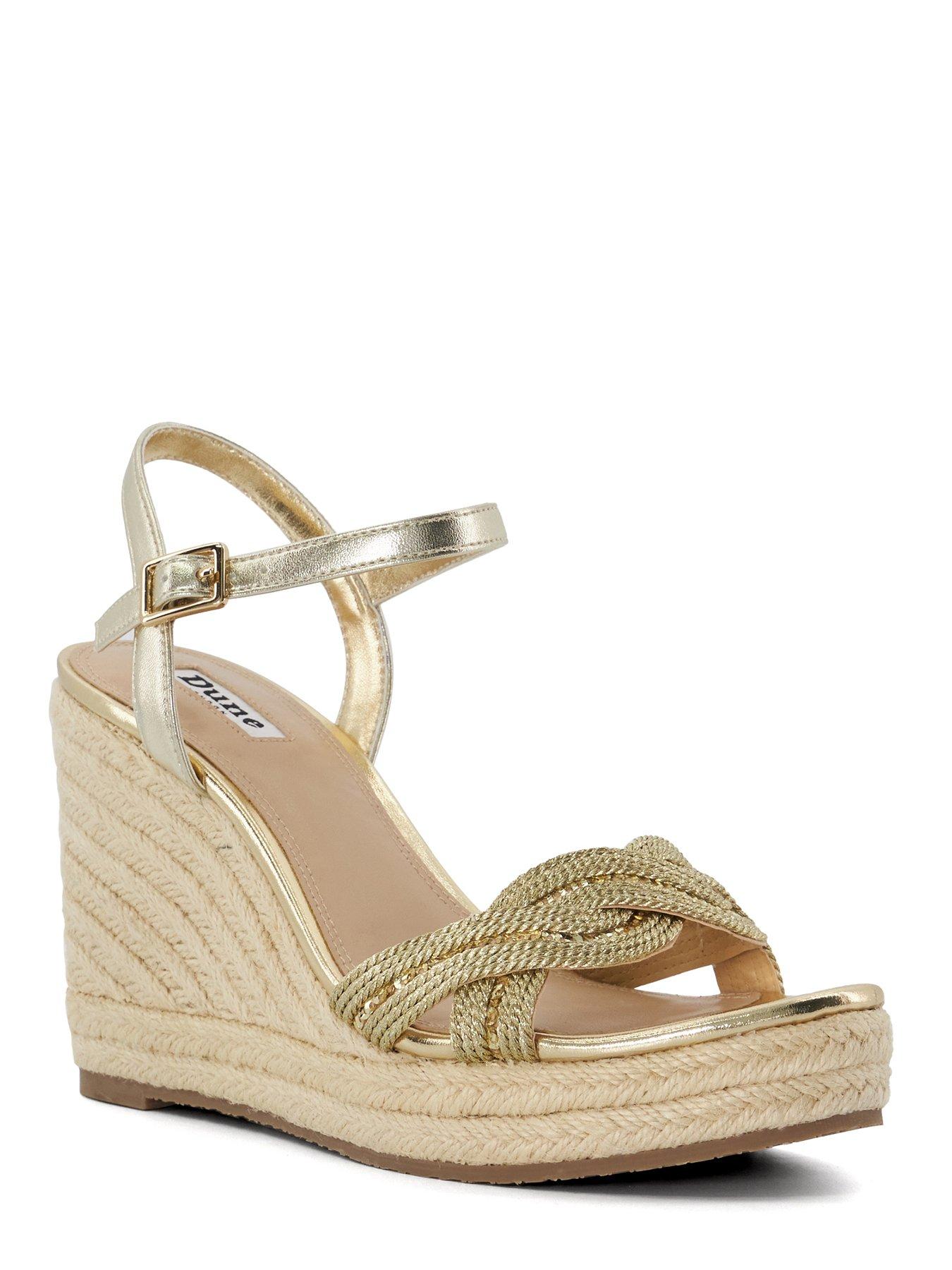 dune-london-kaspar-gold-plaited-wedged-sandals-goldstillFront