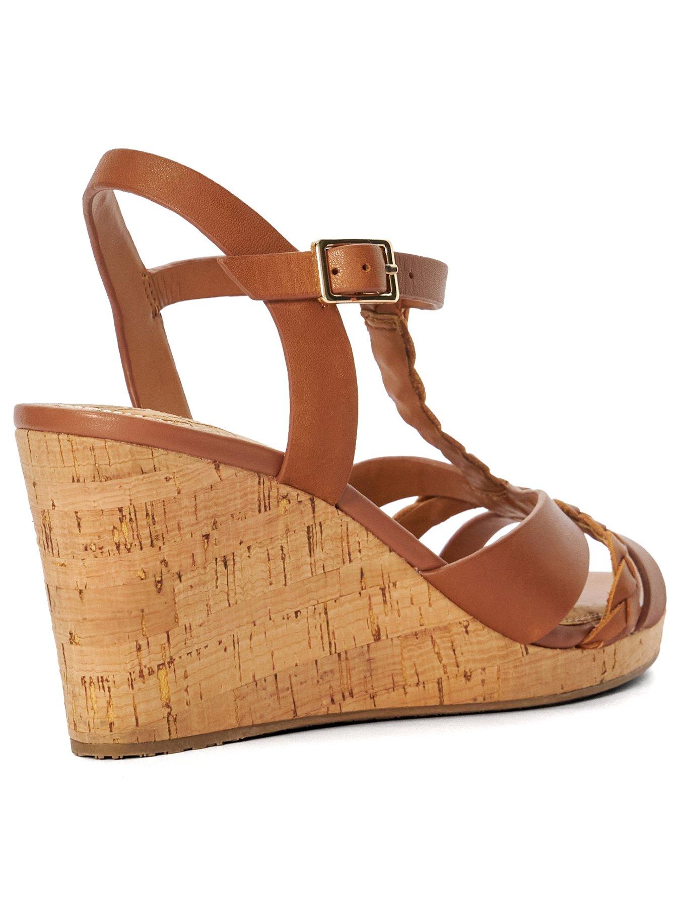 Dune koala wedge heel sandals tan best sale