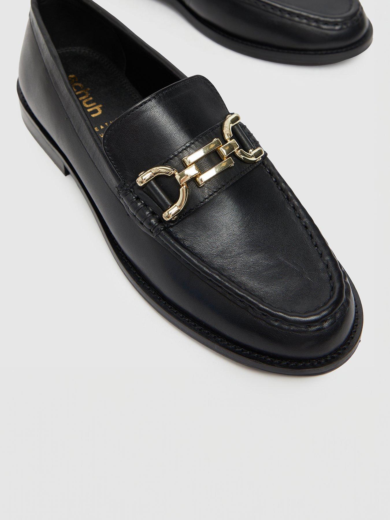 schuh-lassie-leather-snaffle-loafer-blackstillFront