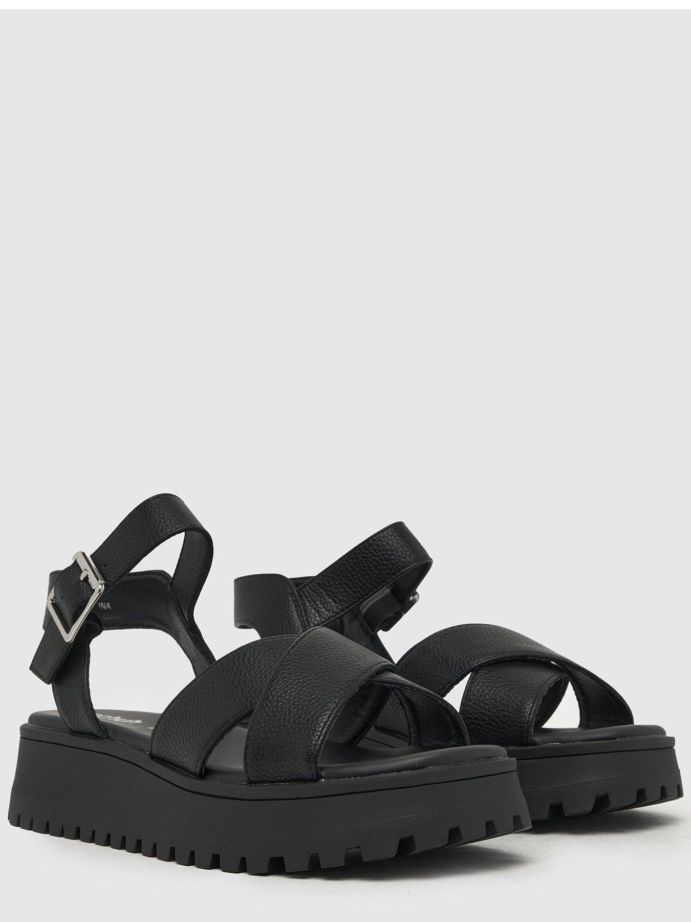 schuh-ec-wide-fitting-tera-cross-strap-chunky-sandals-blackstillFront