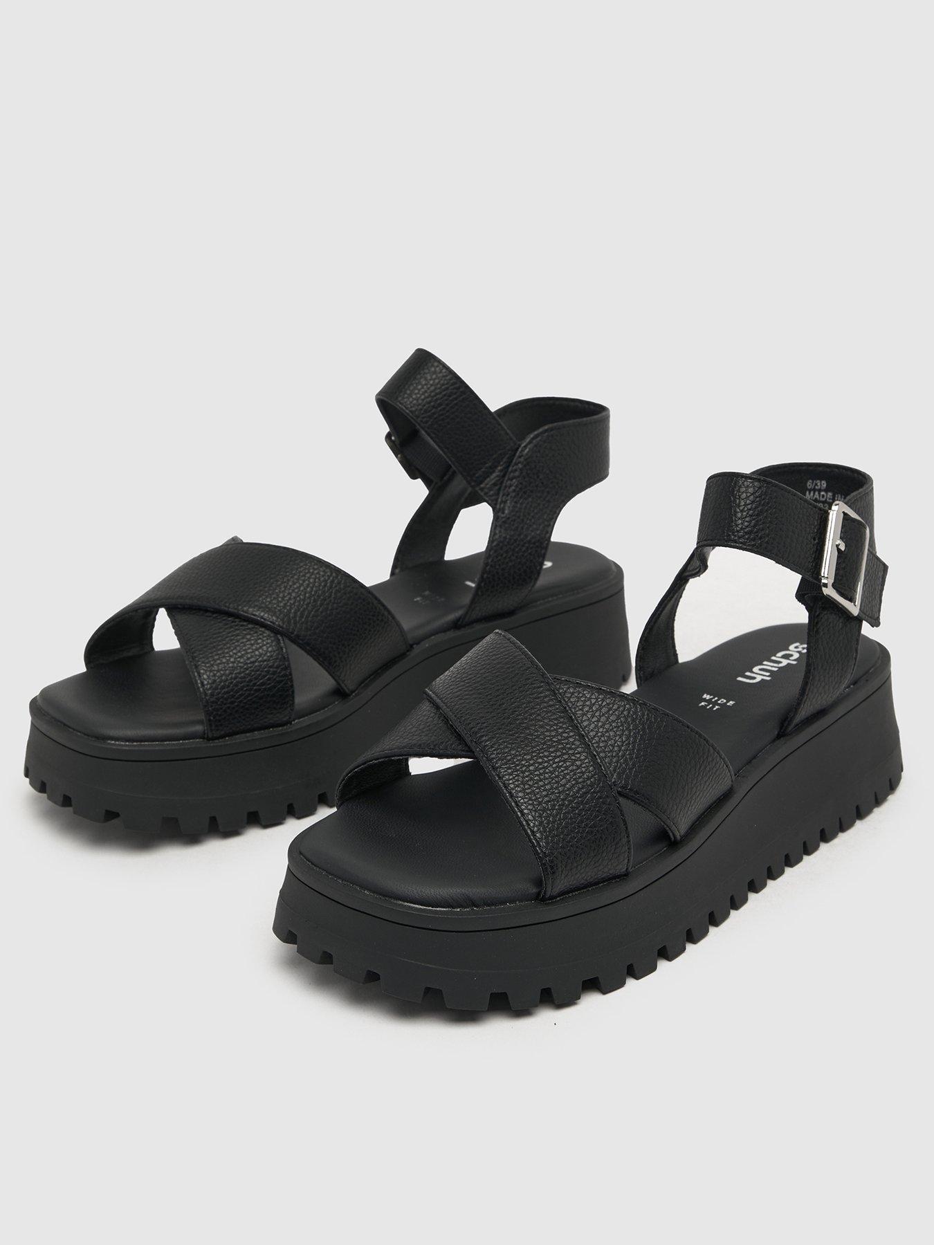 schuh-ec-wide-fitting-tera-cross-strap-chunky-sandals-blackback