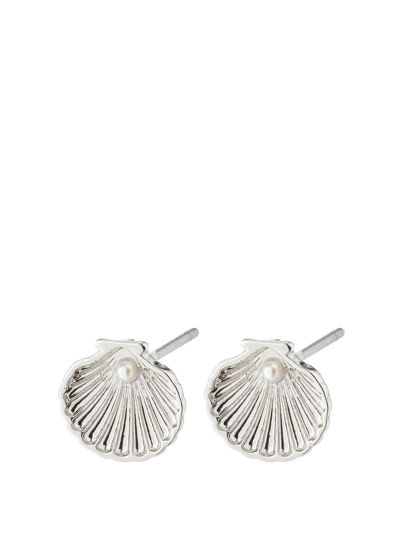 pilgrim-opal-seashell-earrings-silver-plated