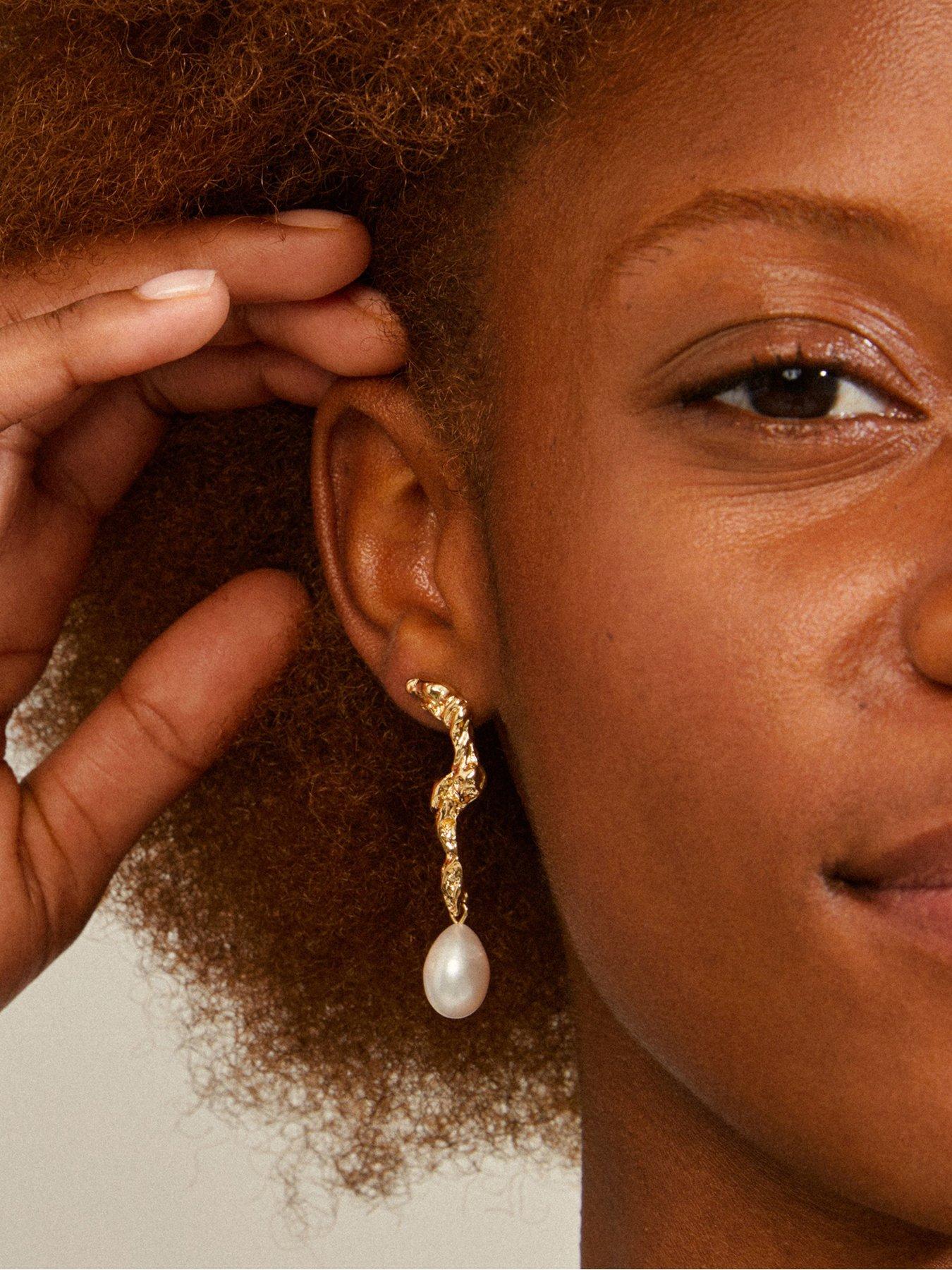 Image 3 of 4 of Pilgrim MOON Earrings- Gold-Plated