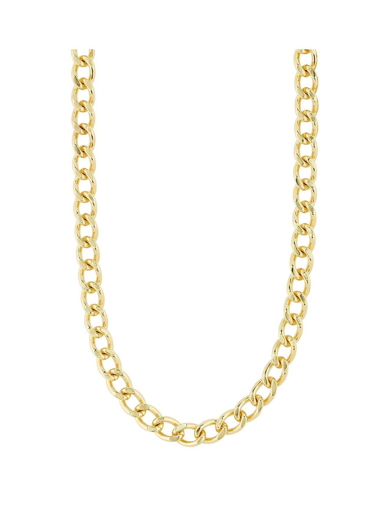 pilgrim-charm-curb-necklace-gold-plated