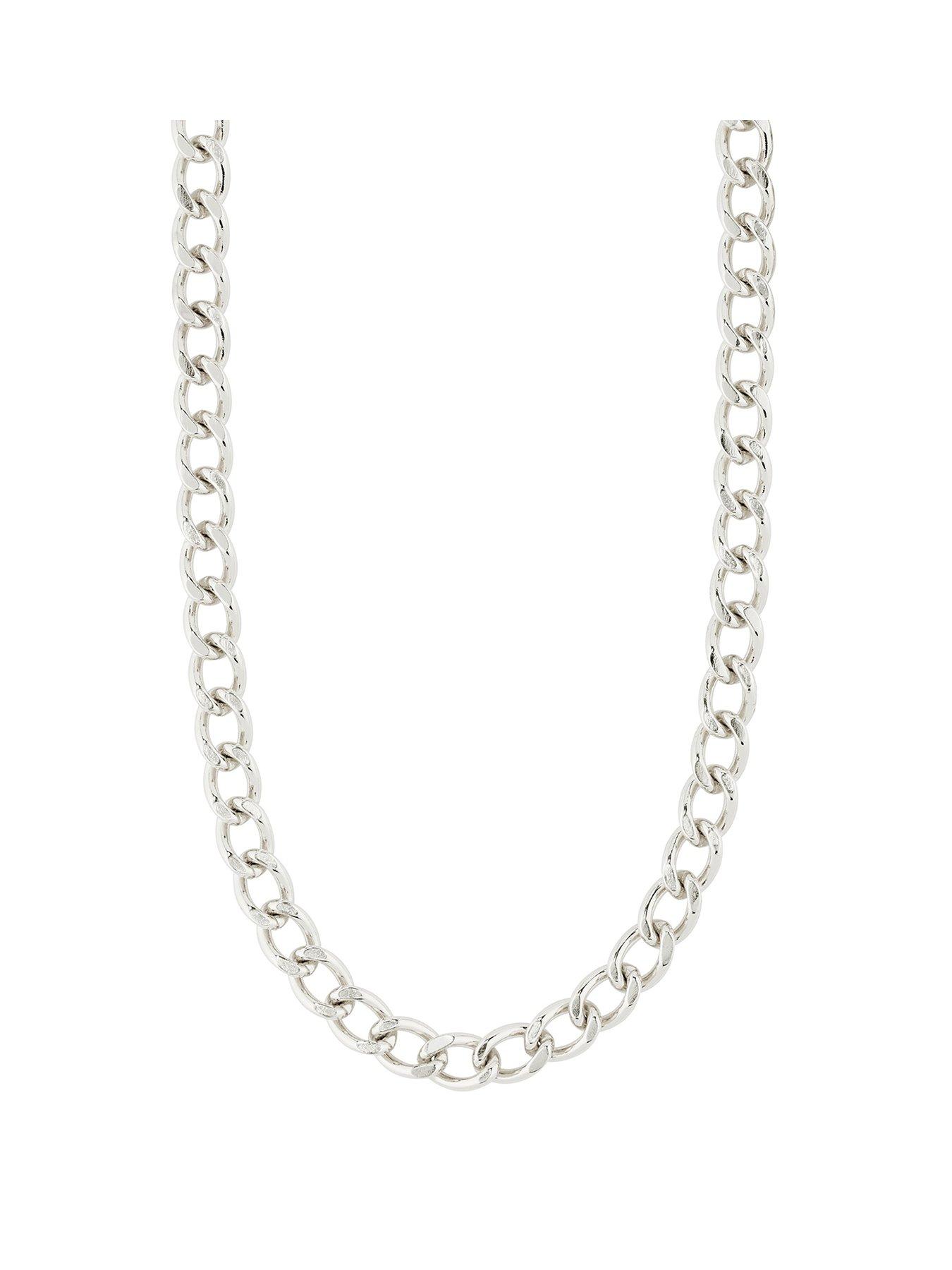 pilgrim-charm-curb-necklace-silver-platedfront