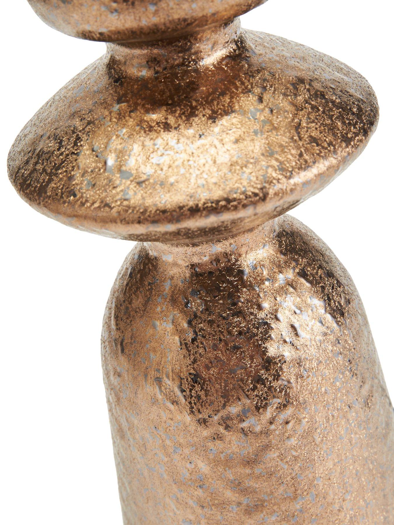 Image 6 of 6 of The Very Collection Totem Ceramic Distressed Bronze Table Lamp
