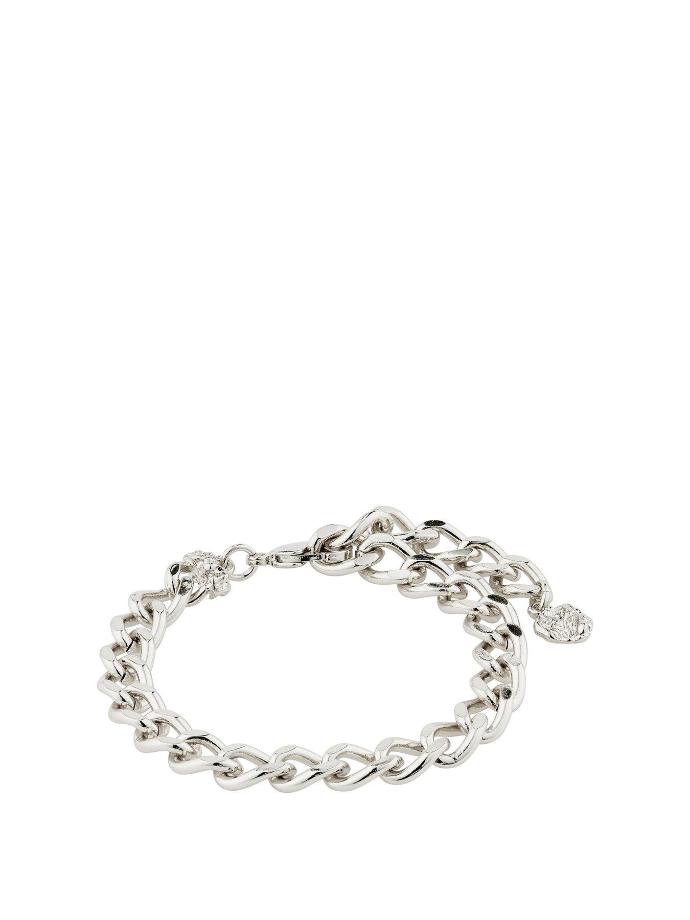 pilgrim-charm-curb-chain-bracelet-silver-plated