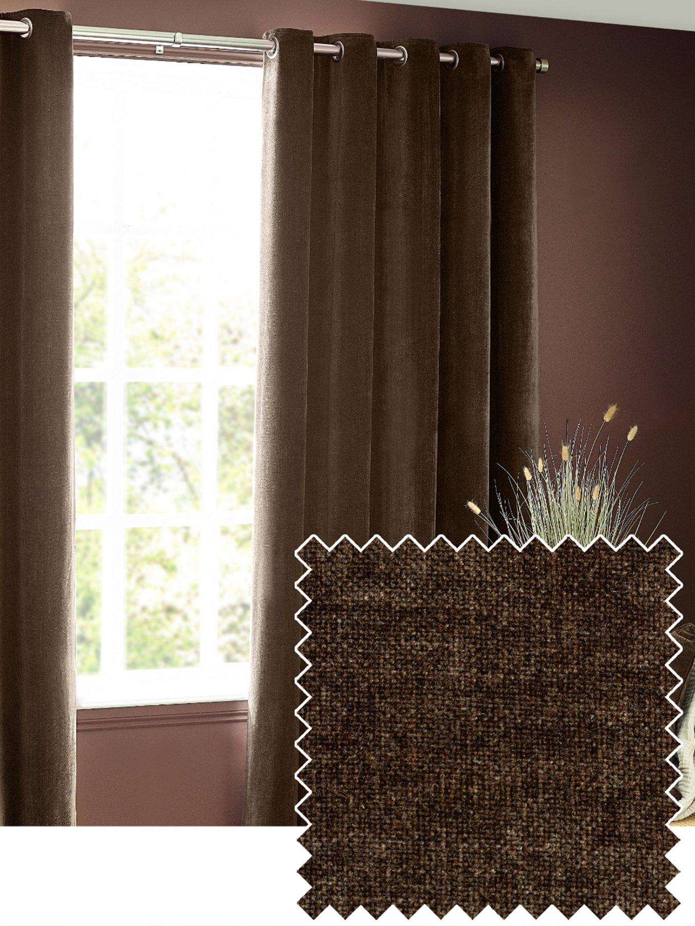 undefined Heavyweight Chenille Eyelet Curtains