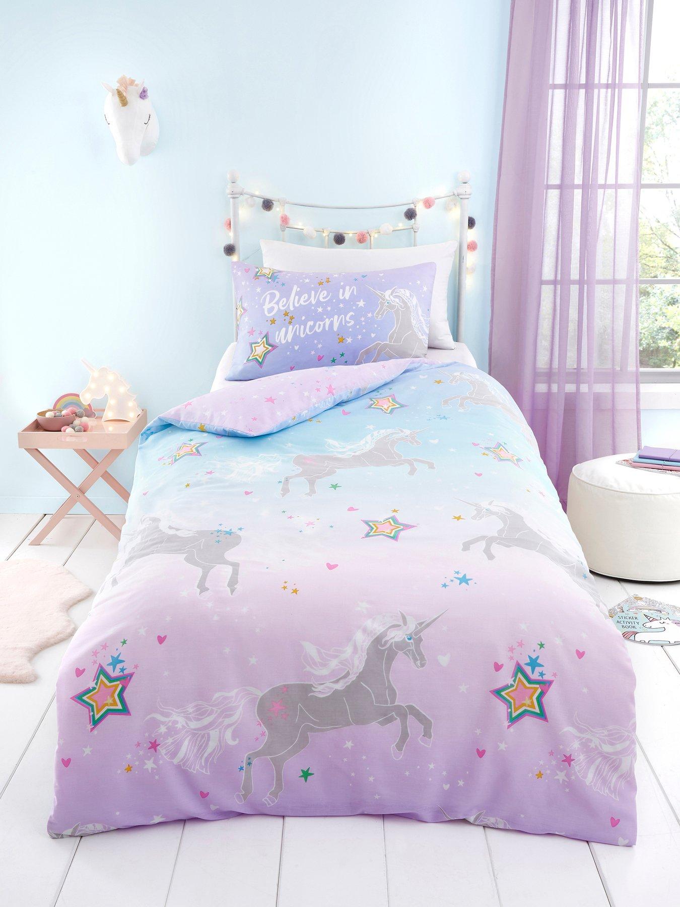 undefined Ombre Unicorn Glow In The Dark Duvet Cover Set - Multi