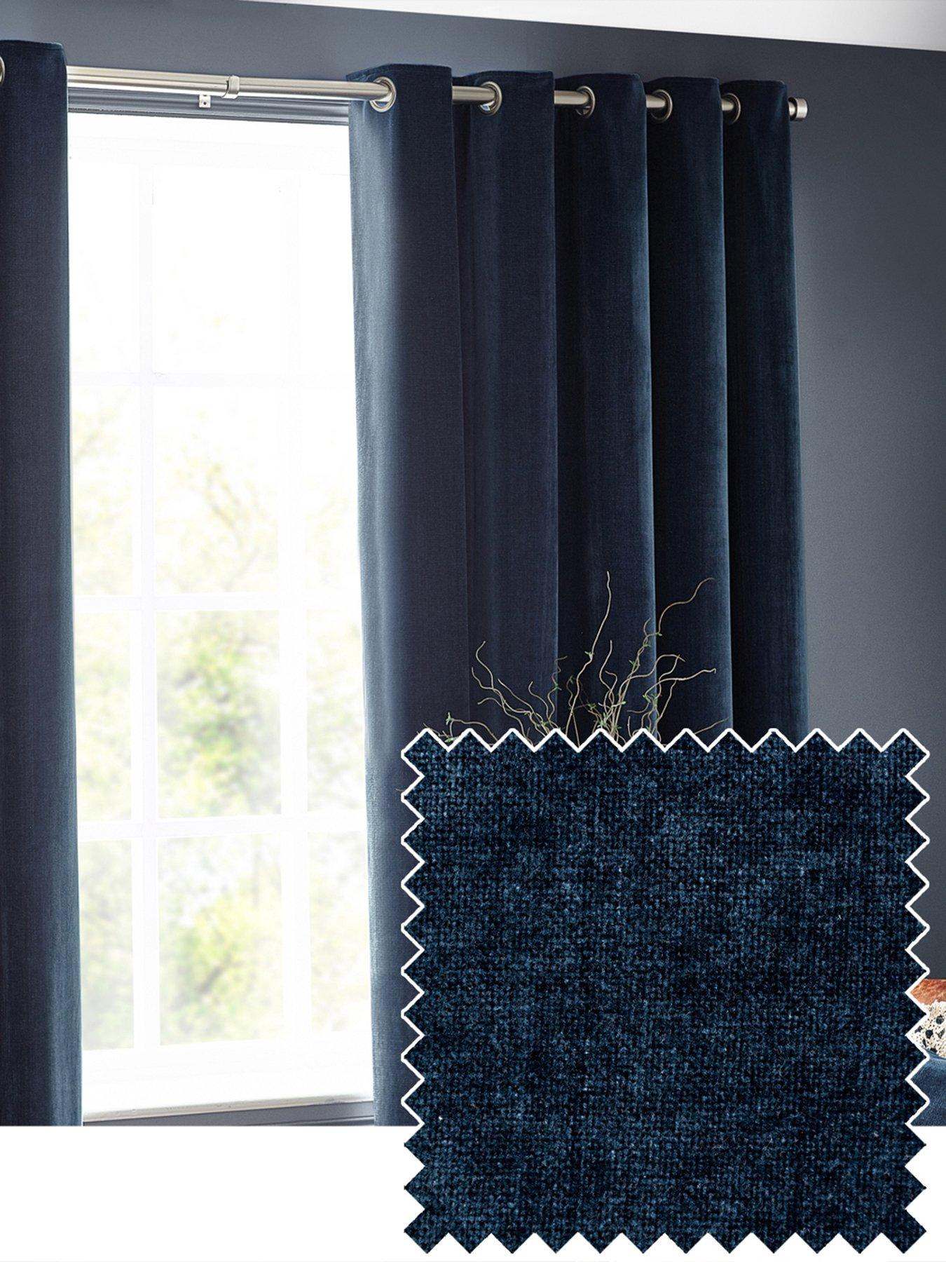 undefined Heavyweight Chenille Eyelet Curtains