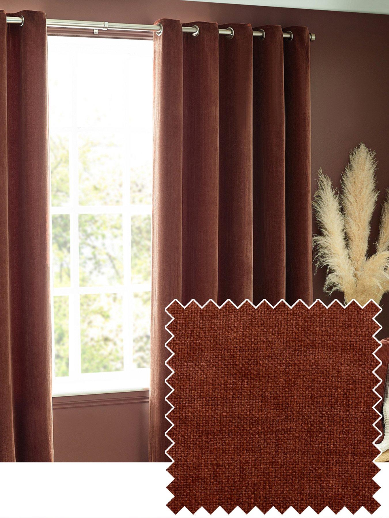 undefined Heavyweight Chenille Eyelet Curtains