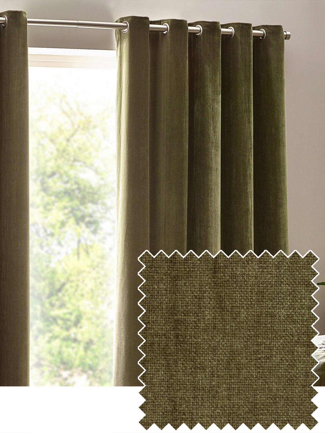 undefined Heavyweight Chenille Eyelet Curtains