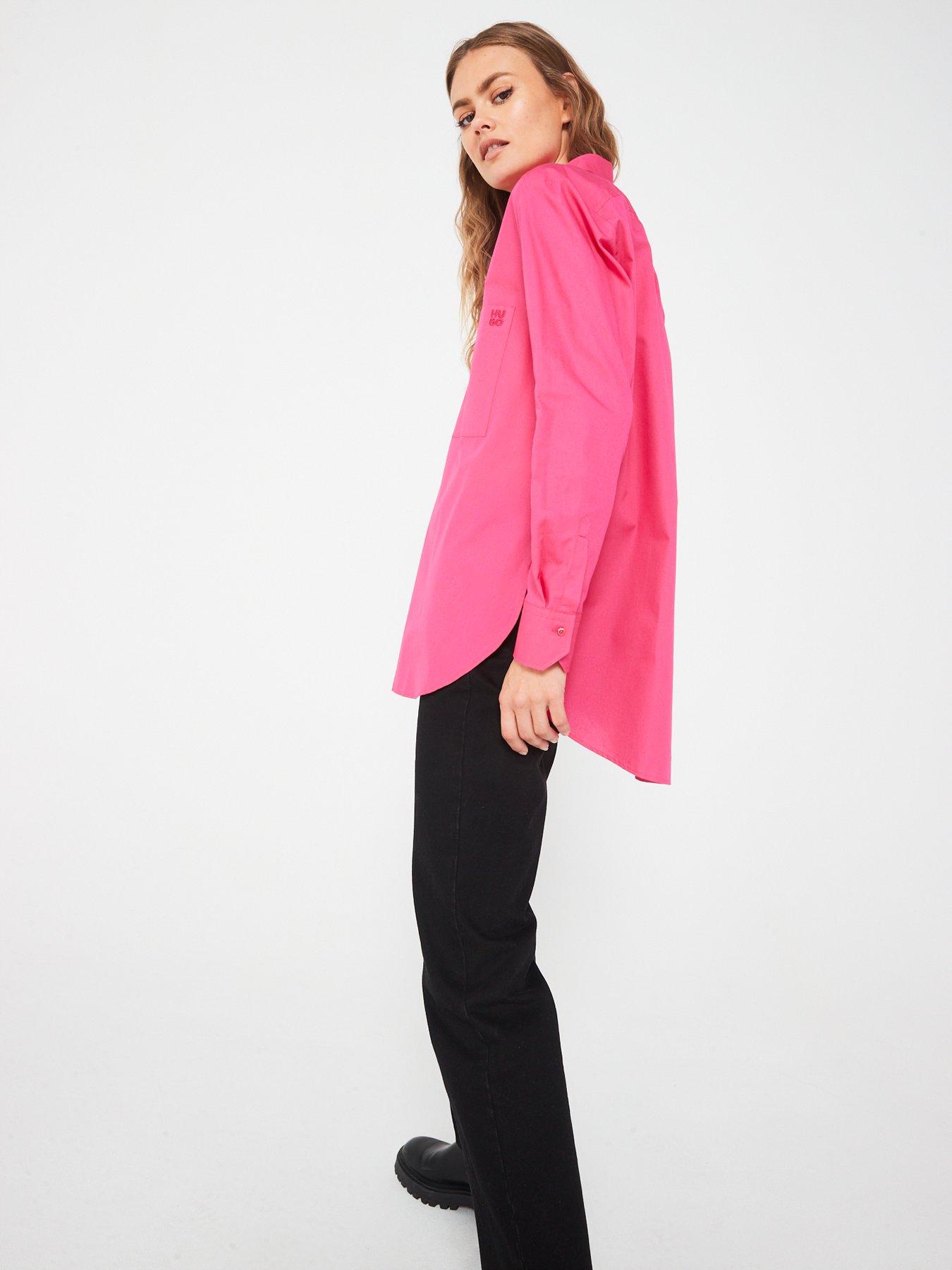 hugo-oversized-shirt-pinkdetail