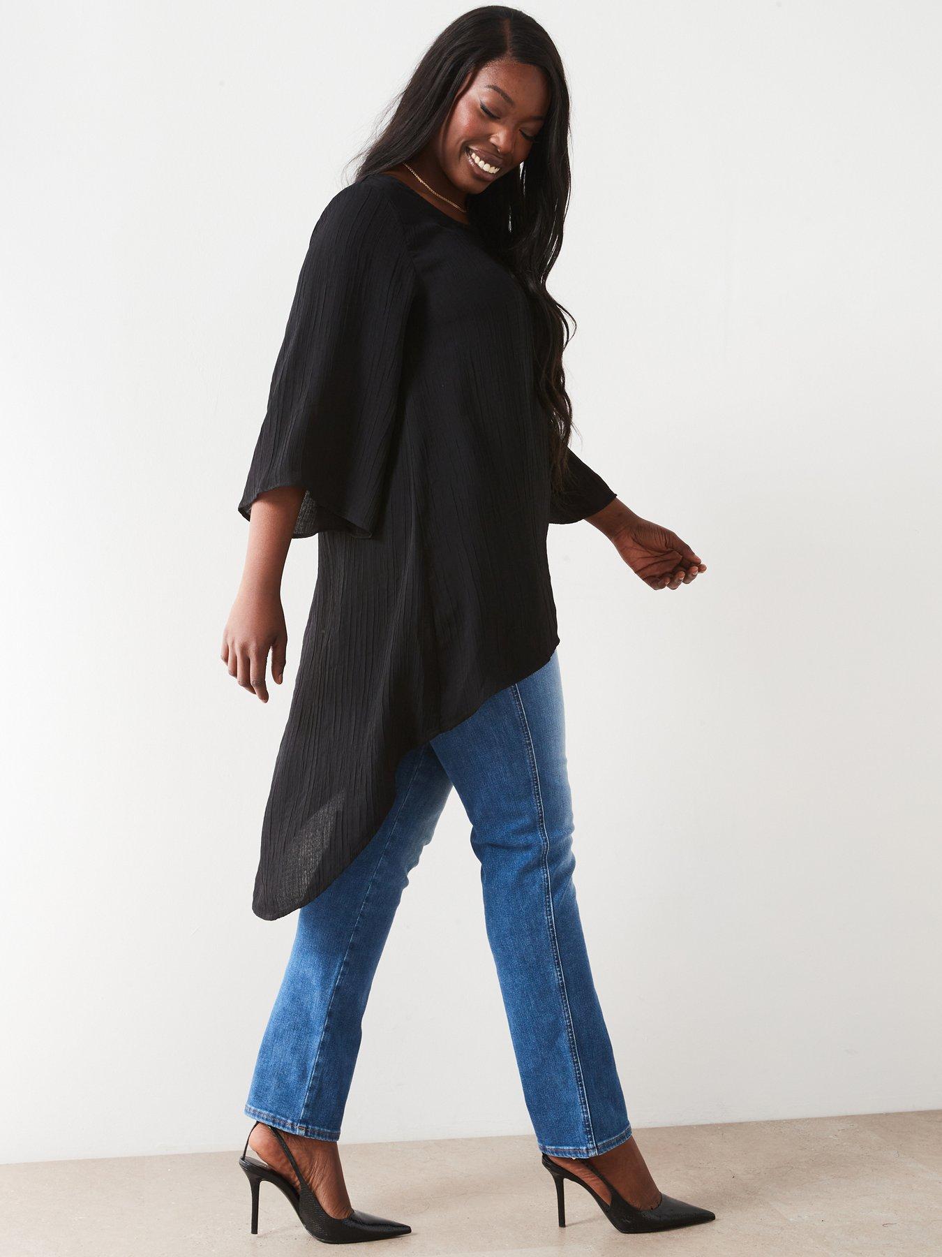 v-by-very-curve-dipped-hem-blouse-black