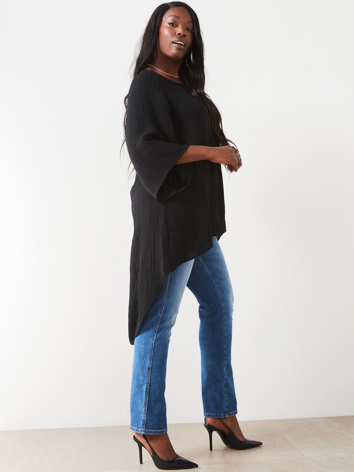 v-by-very-curve-dipped-hem-blouse-blackback