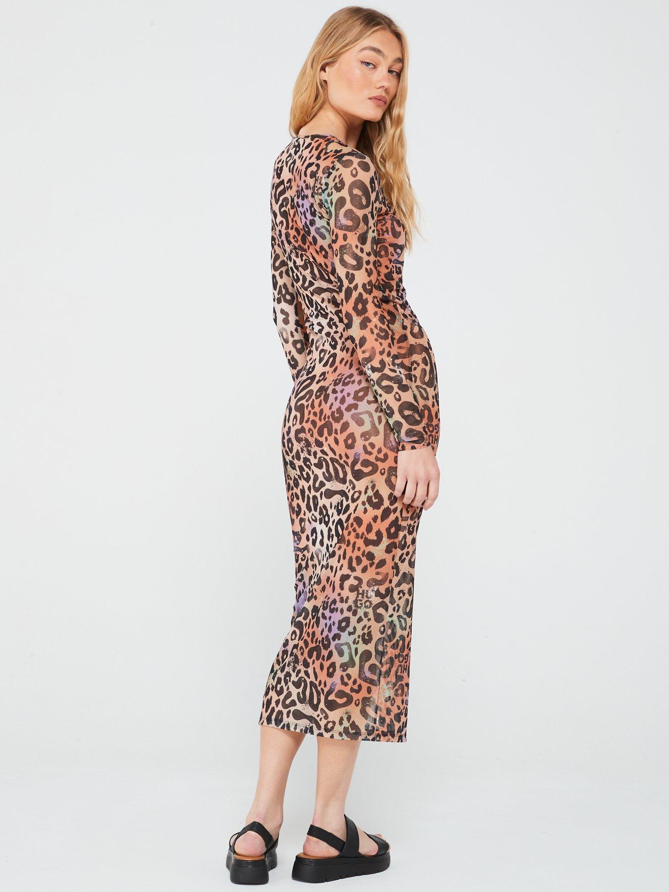 hugo-nalusia-cut-out-long-sleeve-leopard-print-dress-multistillFront