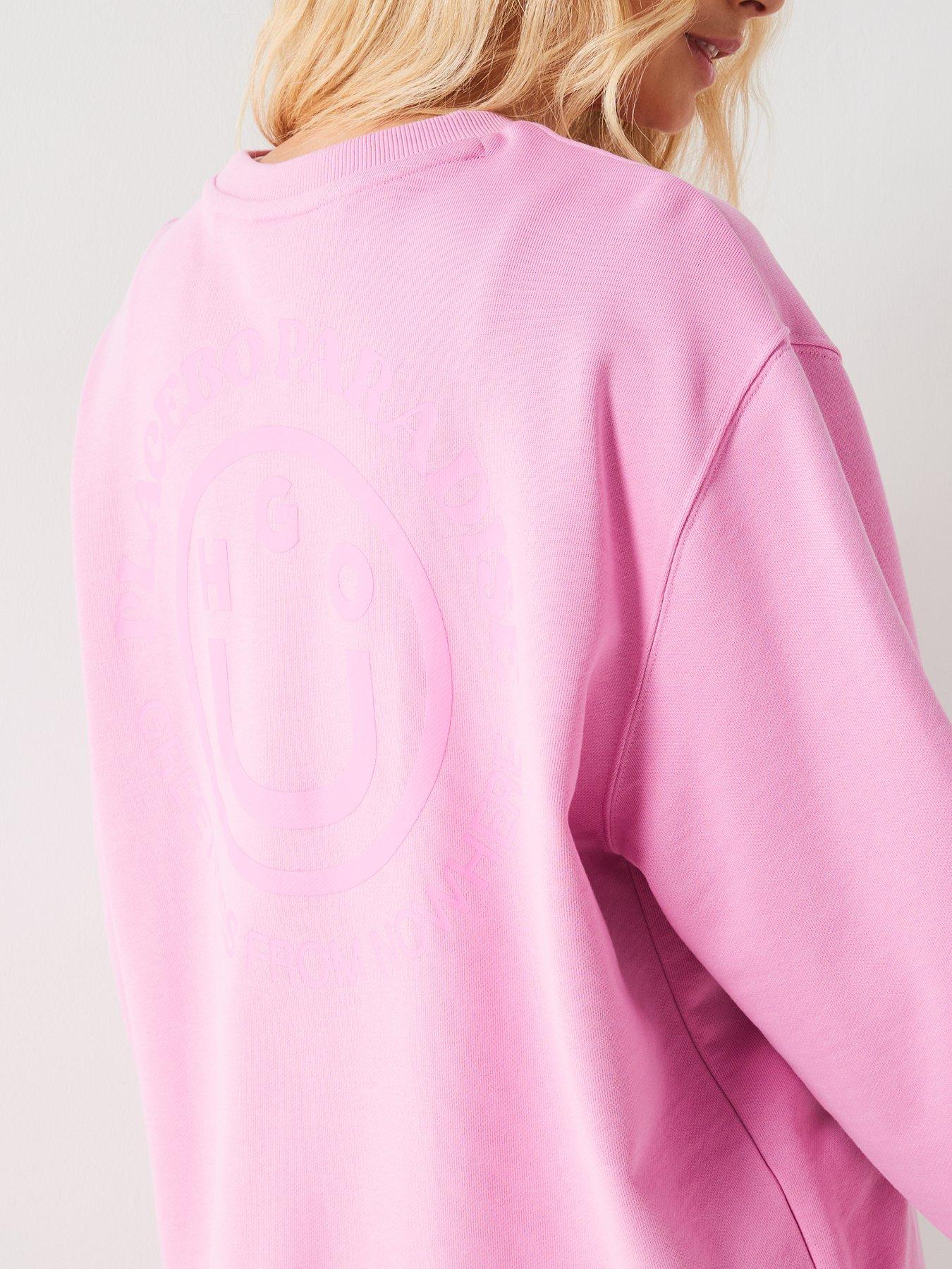 hugo-oversized-back-print-crew-sweat-pinkoutfit