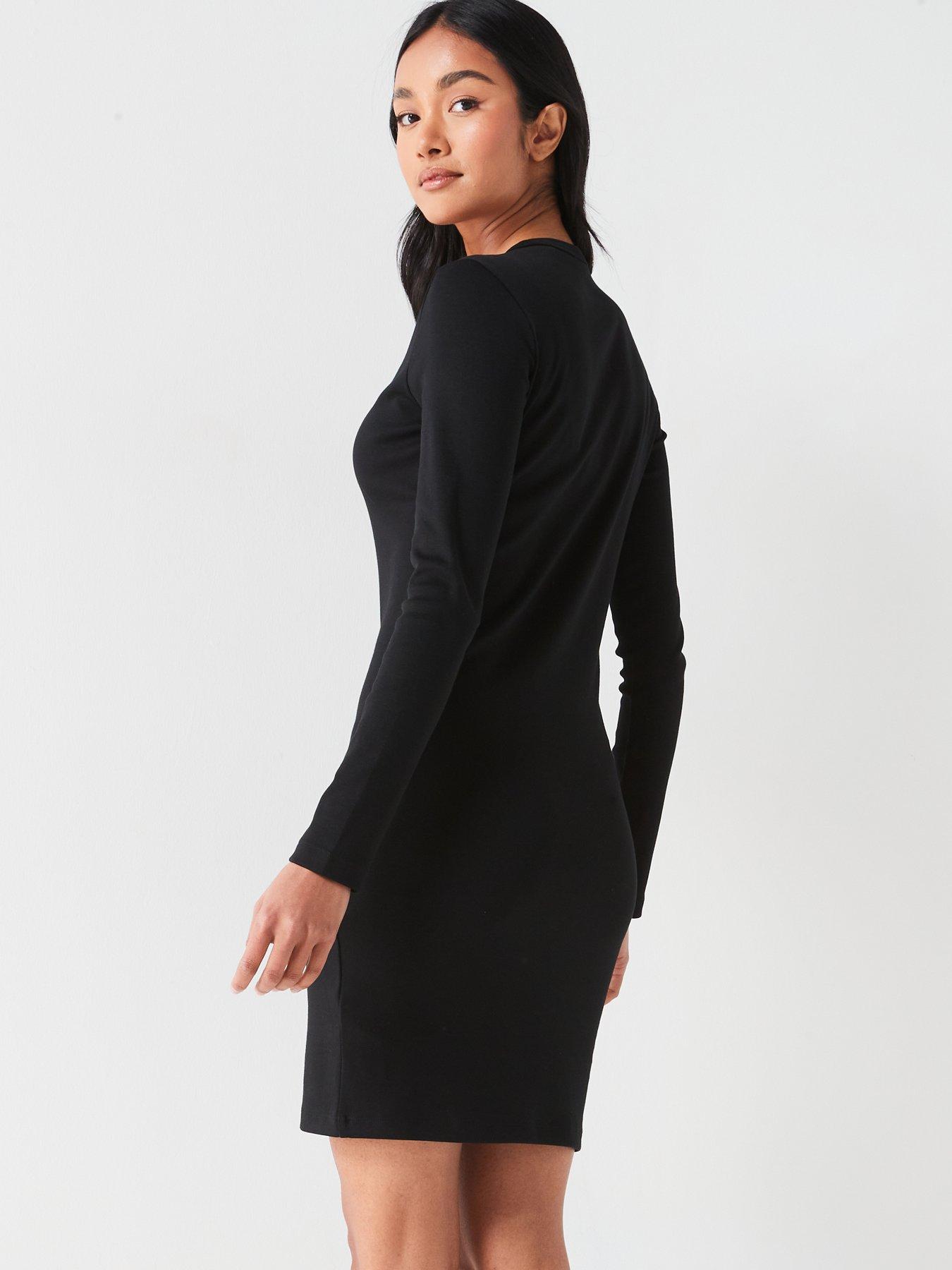 hugo-nemalia-long-sleeve-mini-dress-blackstillFront