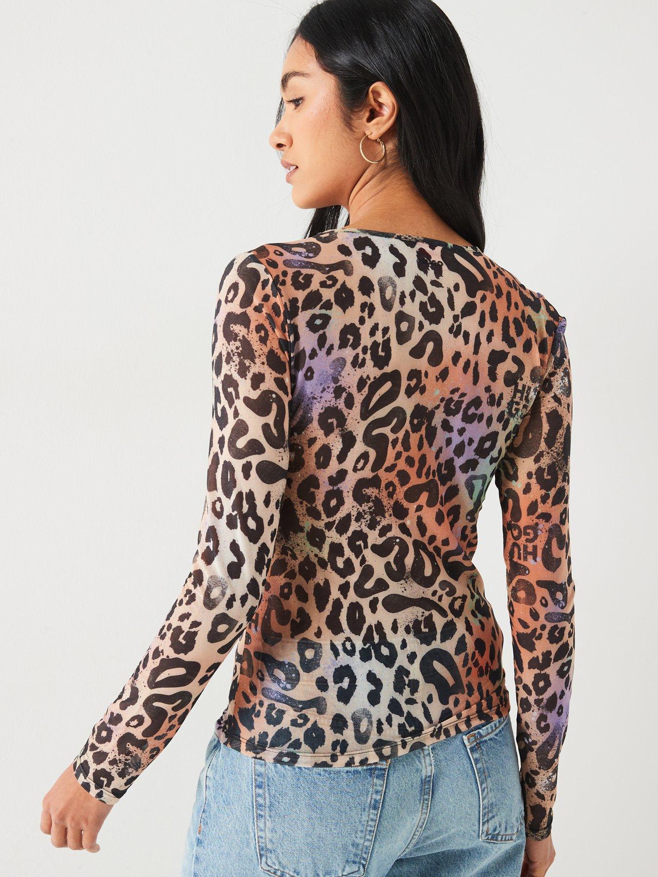 hugo-damecia-cut-out-long-sleeve-leopard-print-top-multistillFront