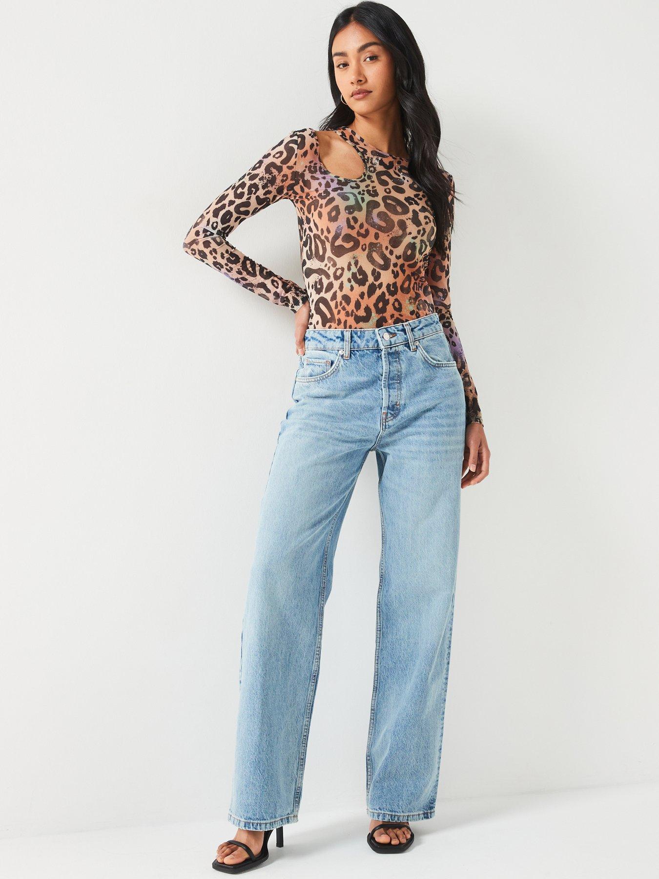 hugo-damecia-cut-out-long-sleeve-leopard-print-top-multiback