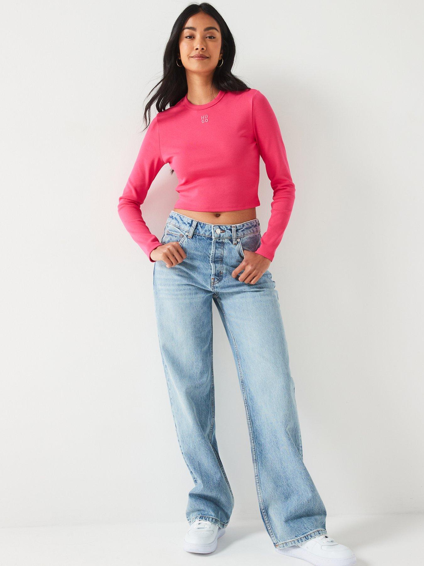 hugo-dafilomena-long-sleeve-cropped-t-shirt-pinkback