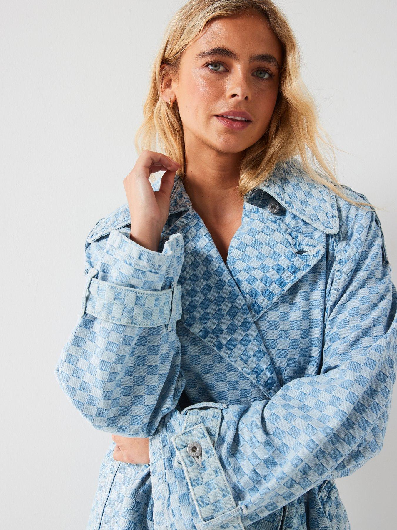 hugo-garena-checkerboard-denim-trench-blueoutfit