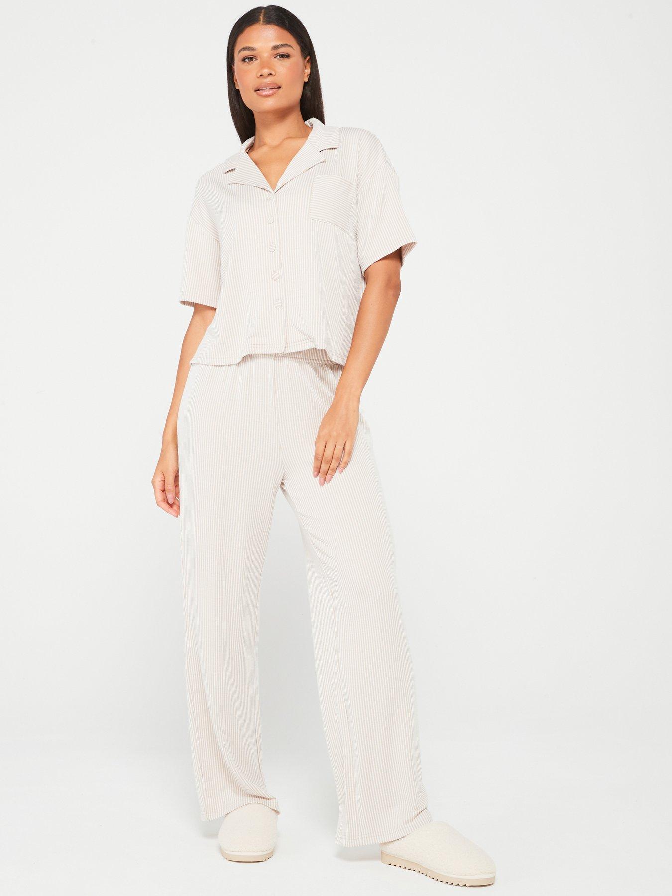 v-by-very-short-sleeve-wide-leg-revere-pyjamanbspset-beigefront