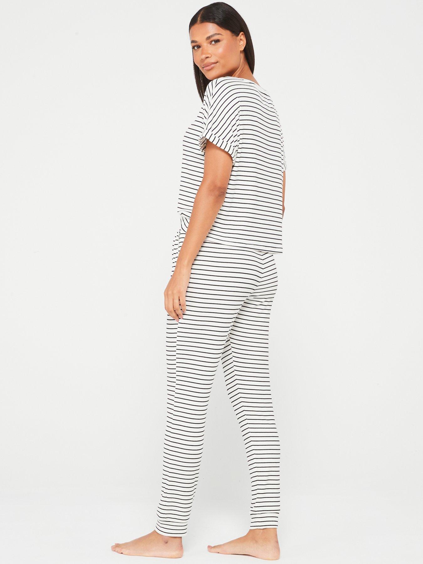 v-by-very-short-sleeve-stripe-lurex-pj-setstillFront