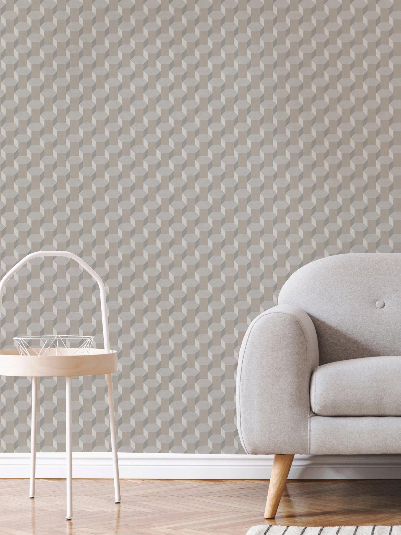 Image of Sublime Vintage Geometrics Neutral Wallpaper