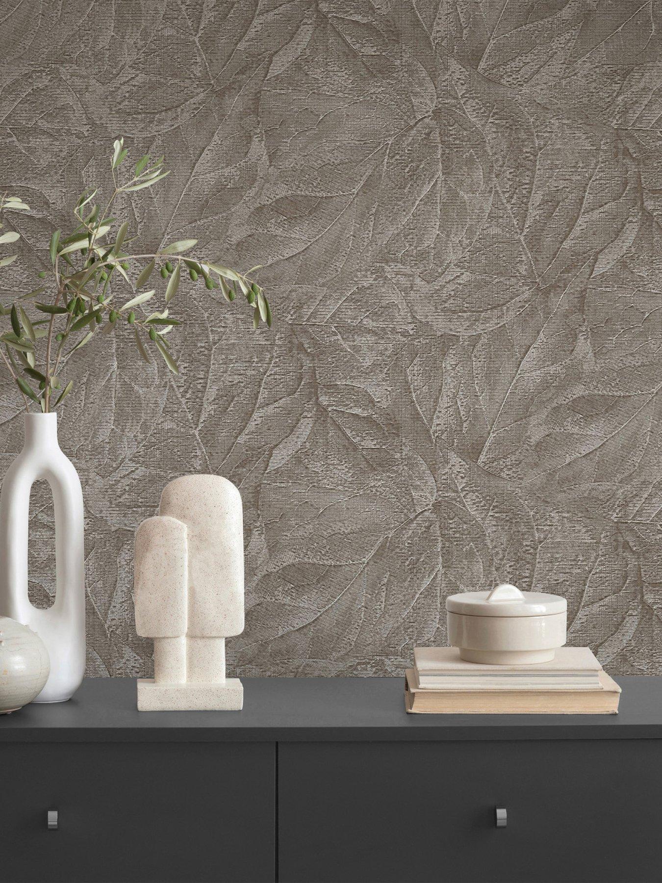 Fine Decor Aspen Leaf Wallpaper - Mink