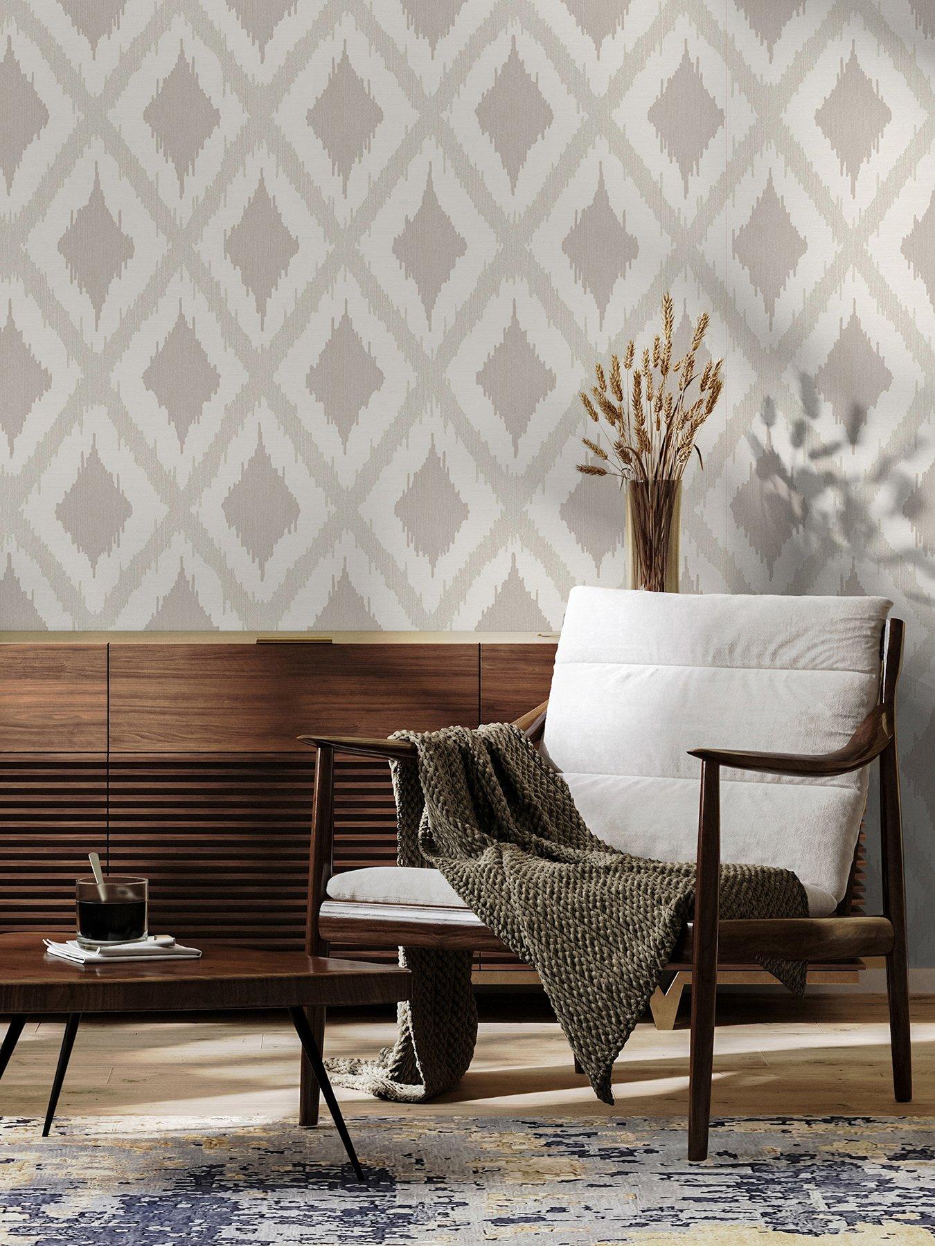 undefined Ikat Natural Wallpaper