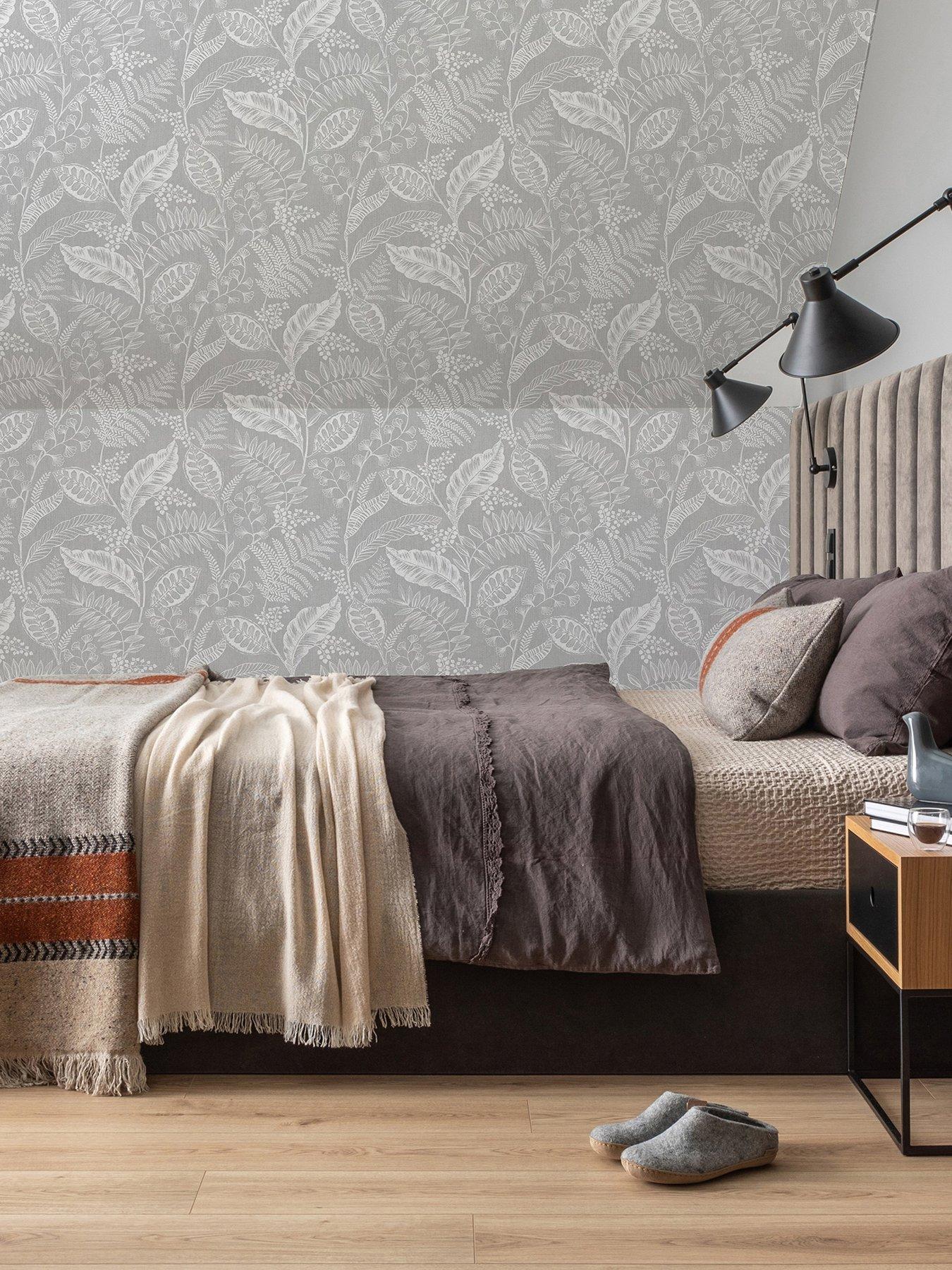 undefined Artisan Leaf Grey Wallpaper