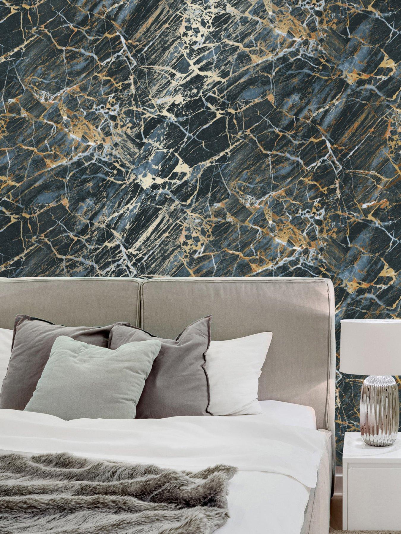 Fine Decor Onyx Carbon Wallpaper - Navy