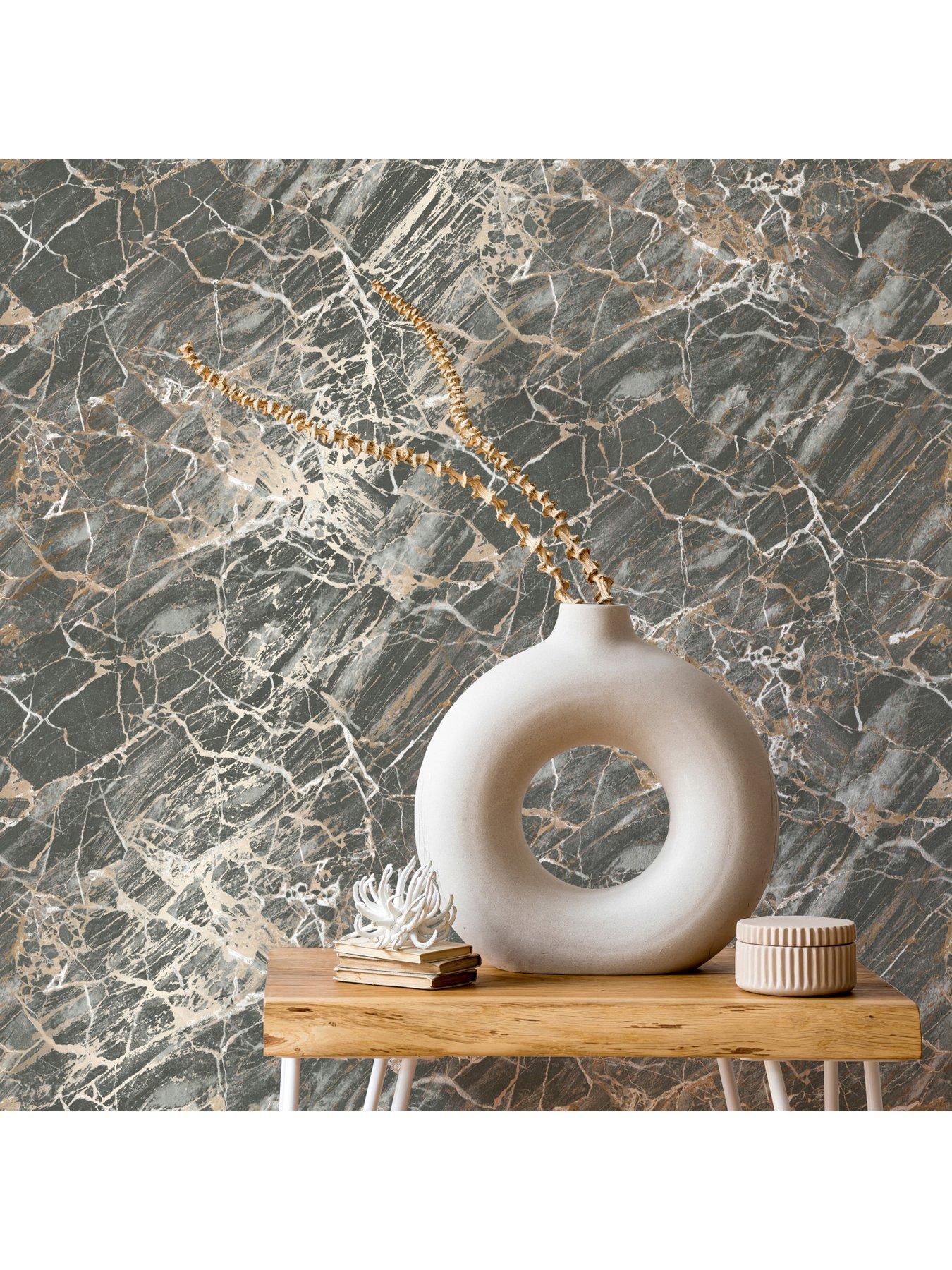 Image 4 of 5 of Fine Decor Onyx Carbon Wallpaper in Charcoal