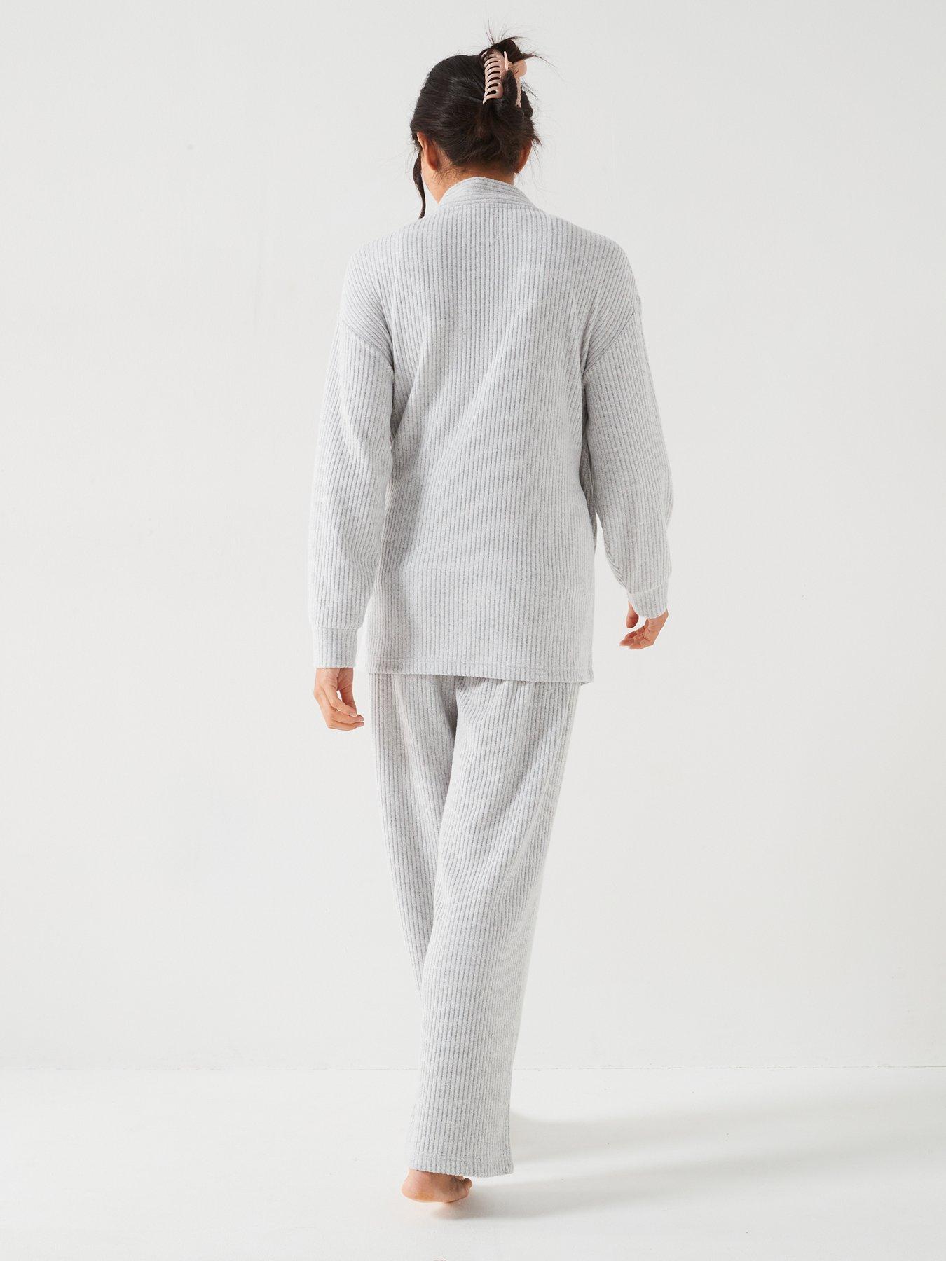 v-by-very-soft-touch-rib-dressing-gown-matching-pj-availablestillFront