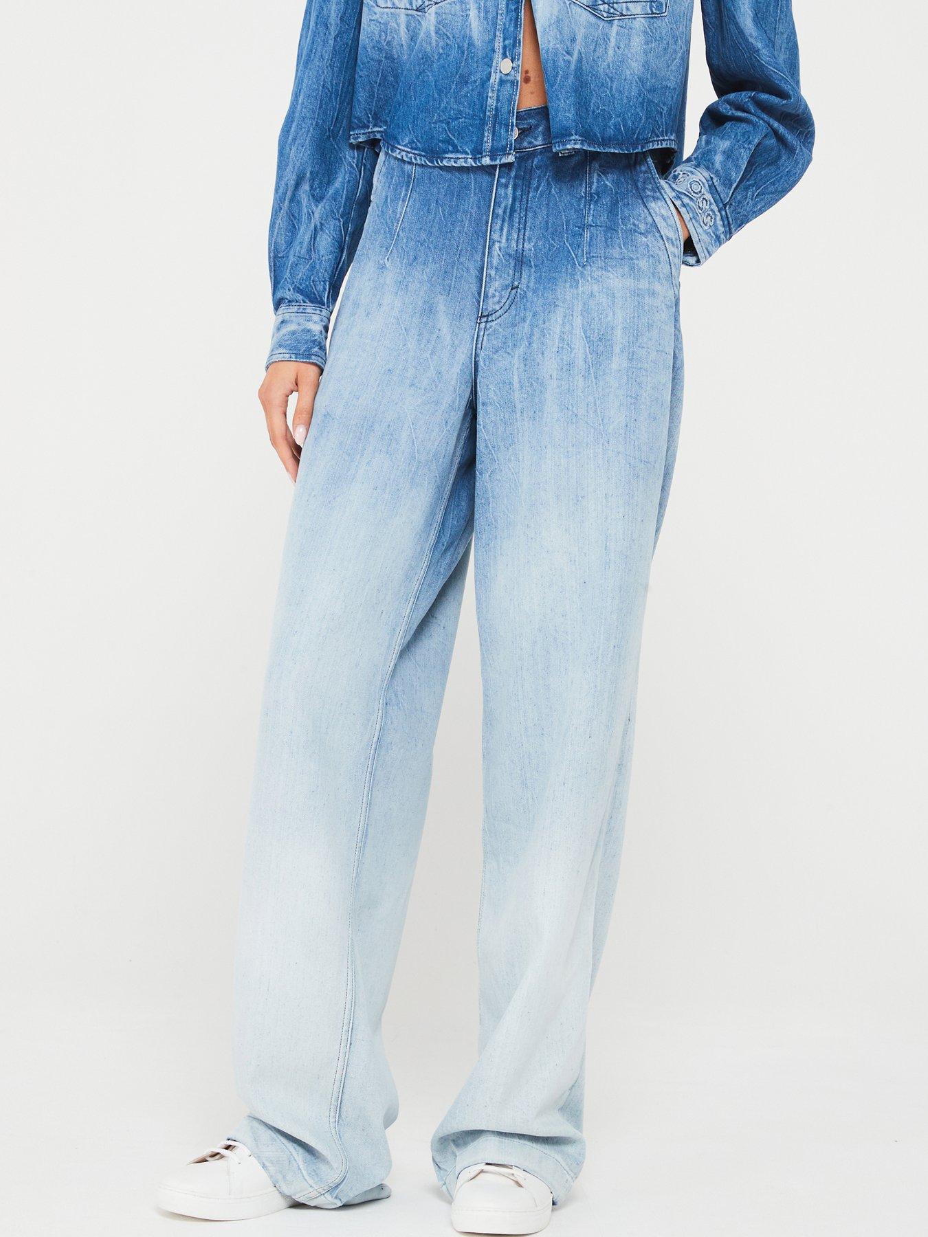 boss-midi-rise-wid-leg-jeans-blue