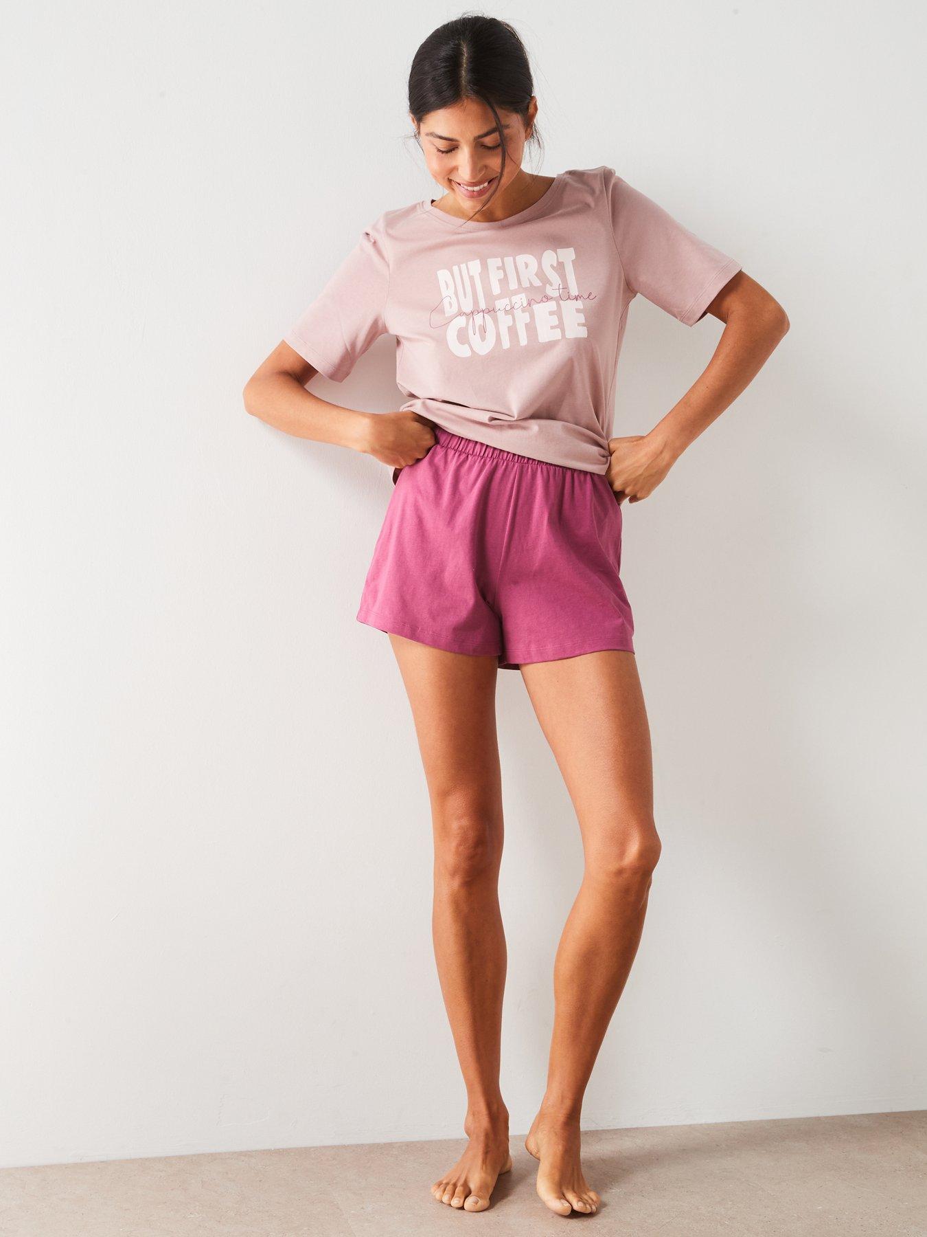 everyday-coffee-slogan-short-sleeve-short-pj-setdetail